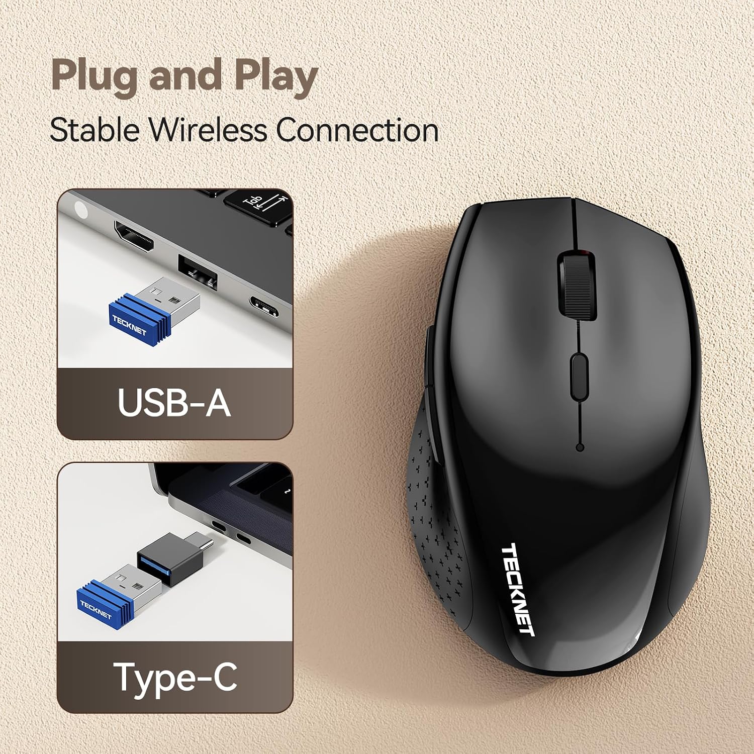 Thumbnail 2 de TECKNET PRO Wireless Mouse Jiggler 6400 DPI