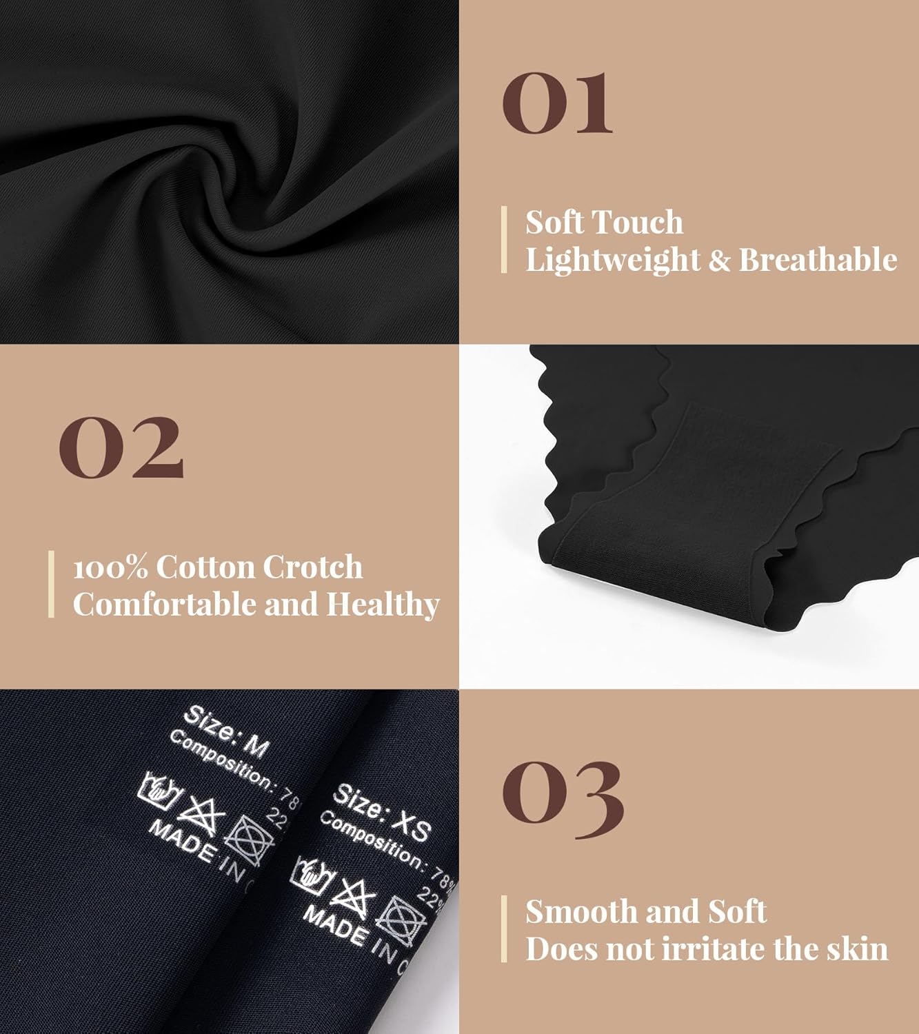Detalle 2 de TANSTC seamless knickers, 6 pack briefs