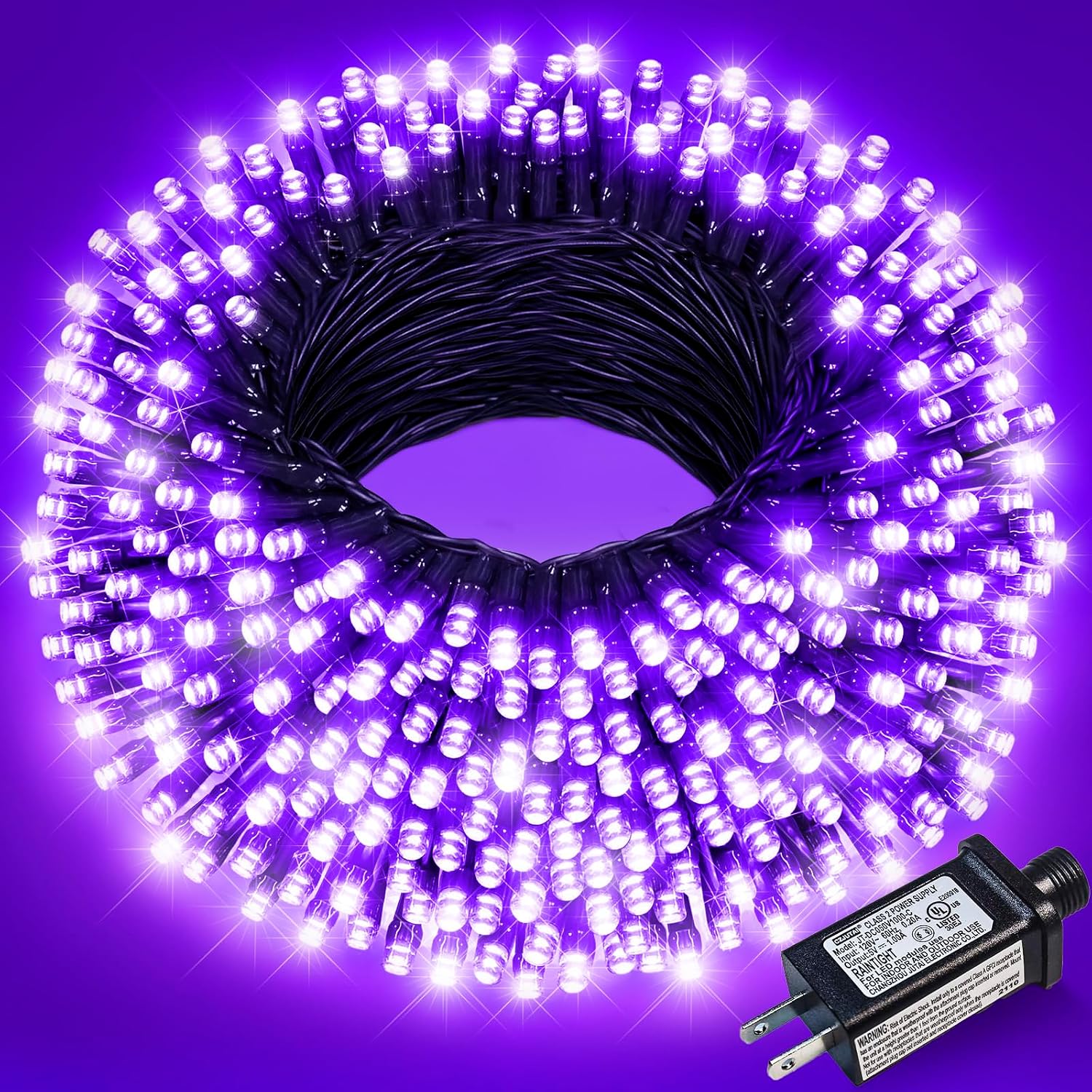 Detalle de Nielfoi Purple Halloween String Lights 100 ft