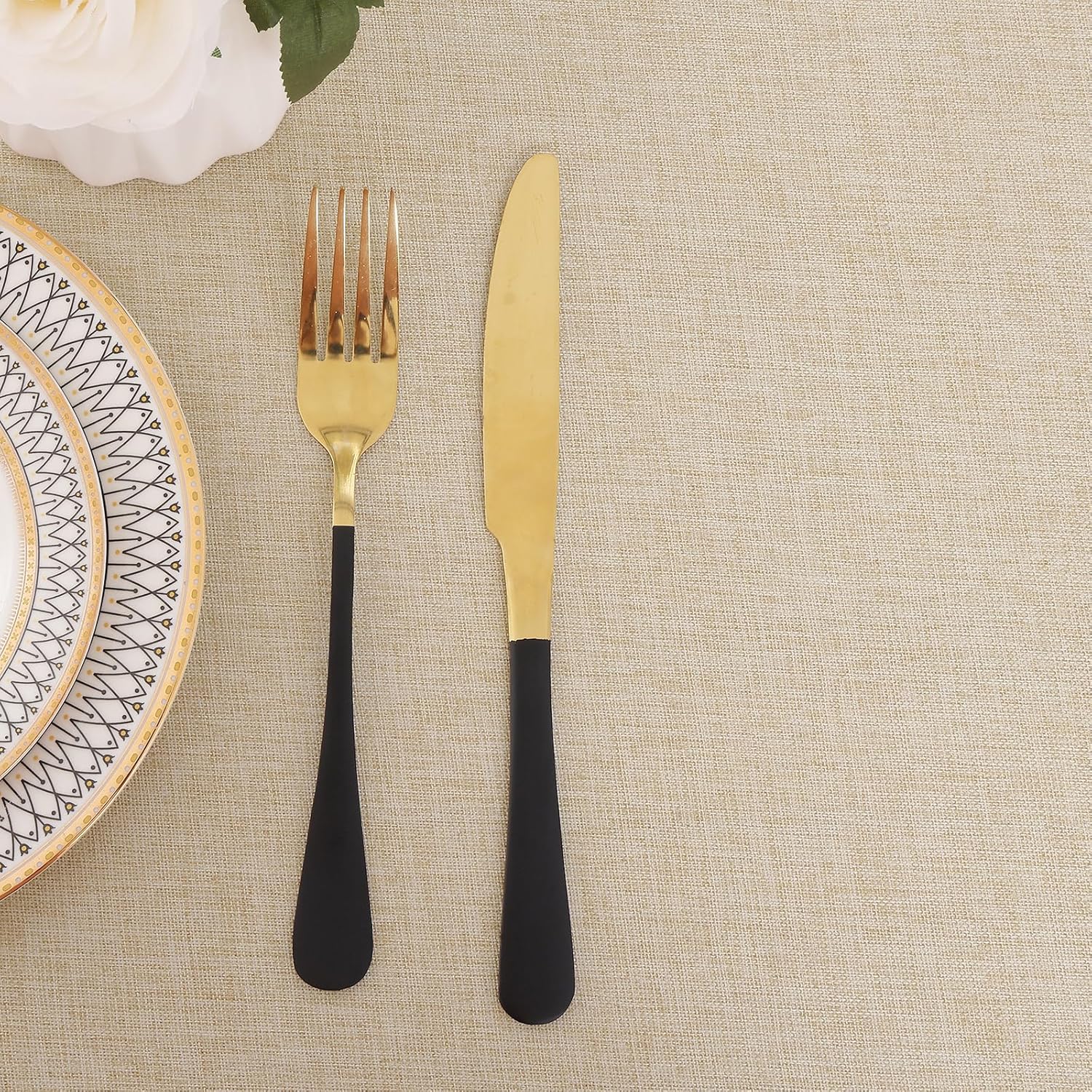 Thumbnail 4 de Homaxy Leinenoptik Tischdecke mit Lotus-Effekt, abwaschbar und wasserabweisend (beige, eckig, 140 x 300 cm)