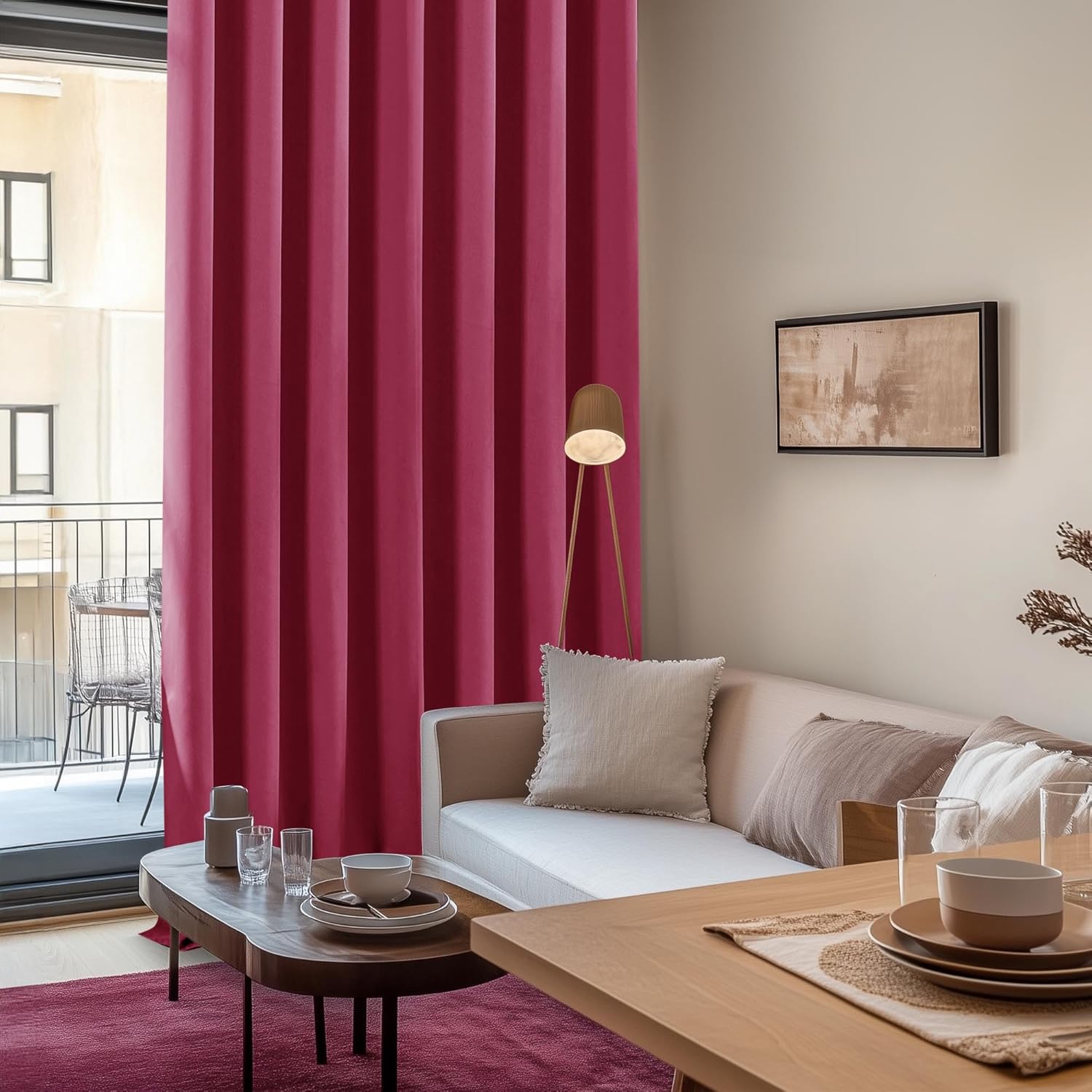 Thumbnail 2 de Deconovo Blackout Curtains 52 x 84 Inch fuchsia 🪟
