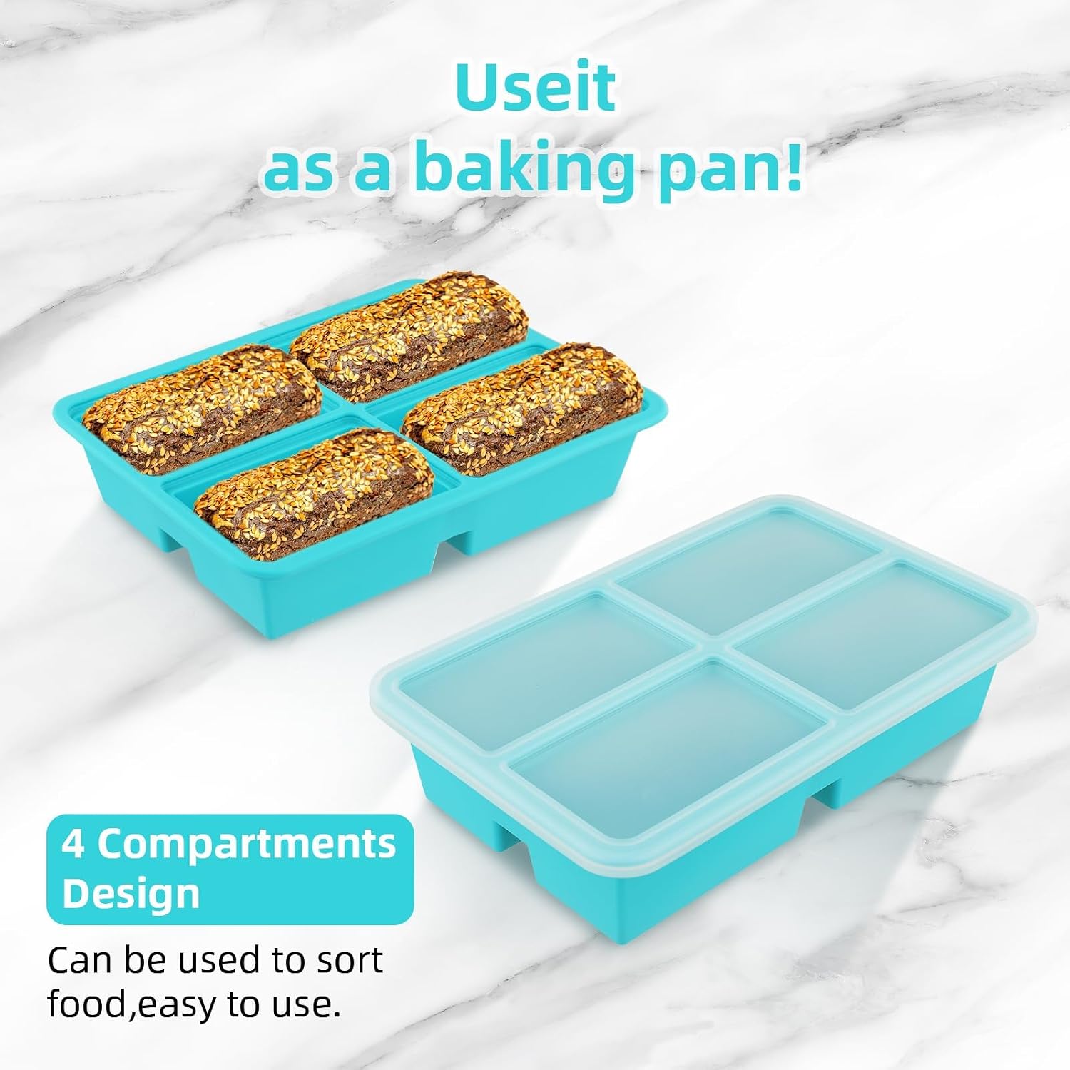 Detalle 2 de Silicone Cube Soup Freezer Mould 4-compartment