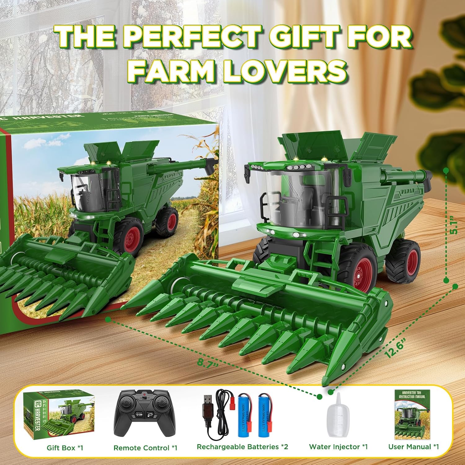 Thumbnail 4 de Uarzt Remote Control Combine Harvester 1/24 Scale 🚜