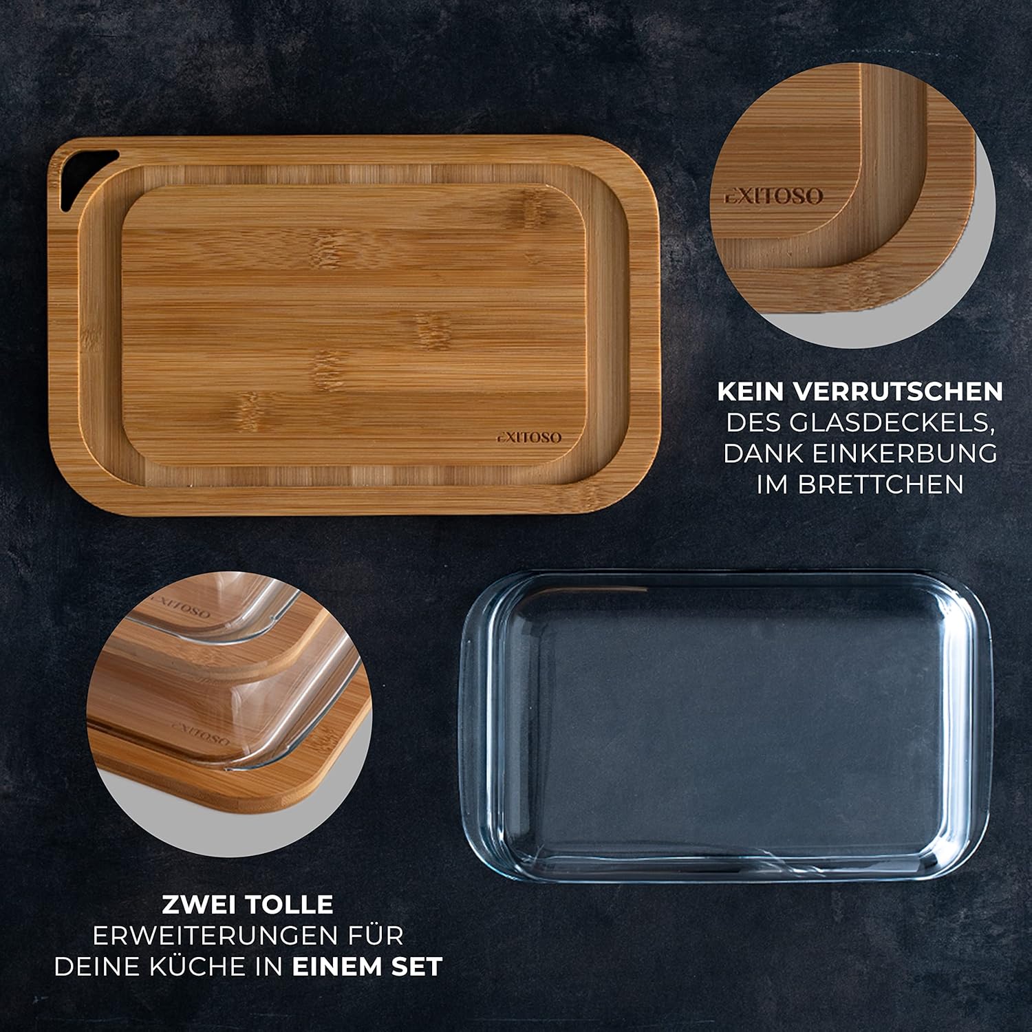 Thumbnail 5 de Exitoso Juego de Cajas para Untar de Bambú y Cristal 🥣