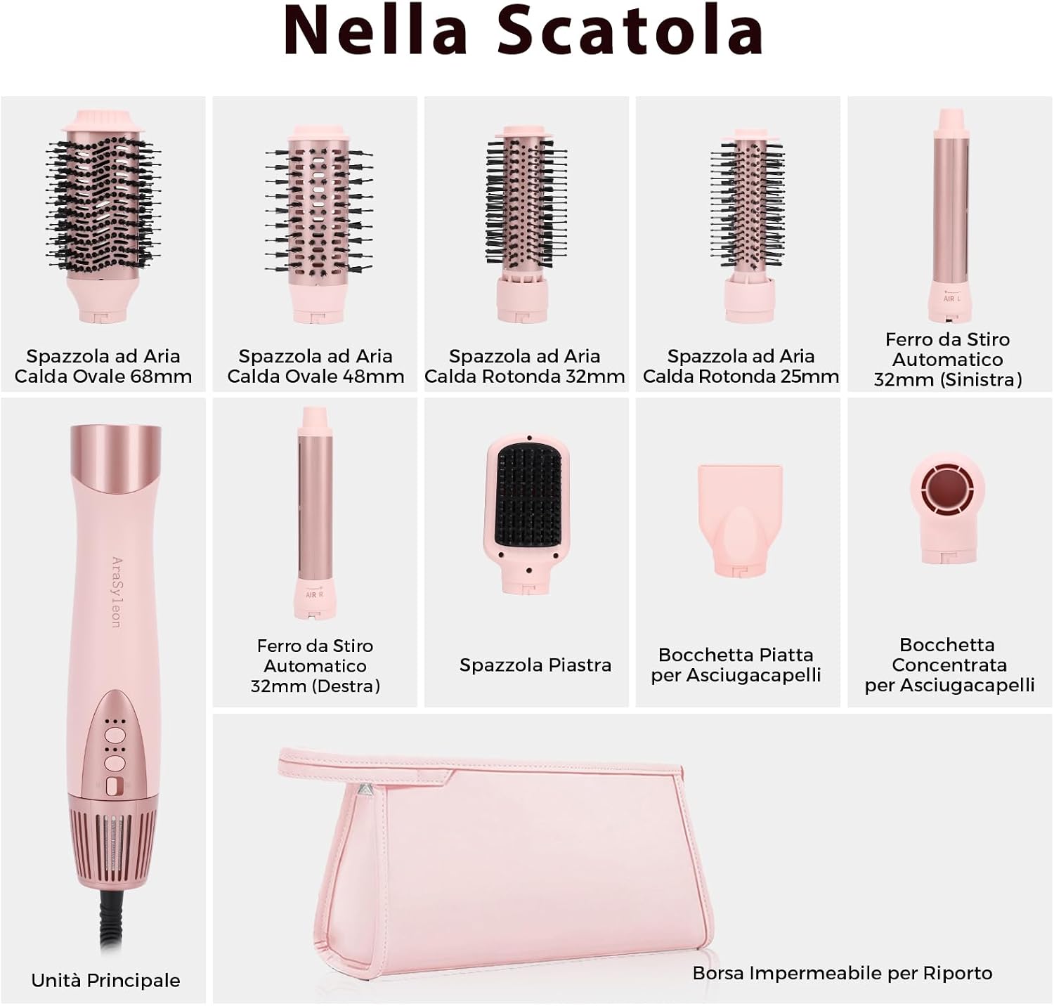 Thumbnail 6 de AraSyelon 9 in 1 Styler Multifunzione per Capelli con aria calda e ferro arricciacapelli automatico 32 mm