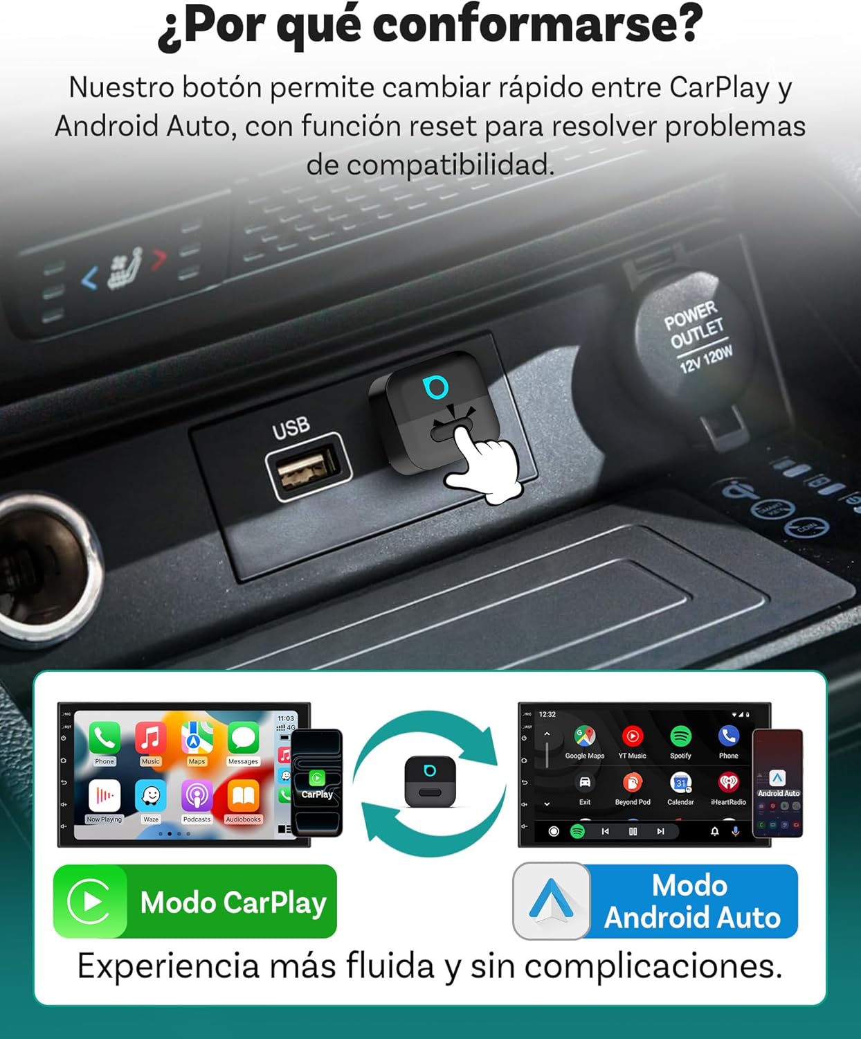 Thumbnail 2 de Ottocast Mini Pico adaptador CarPlay 2 en 1