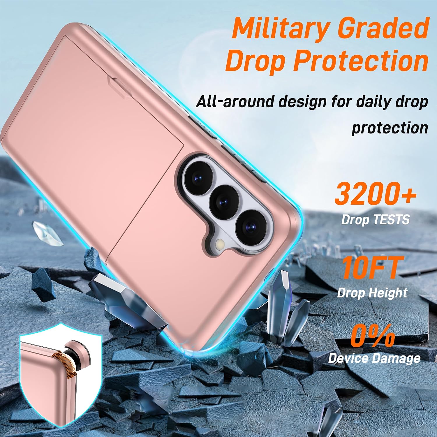 Detalle de Pilaru Galaxy S26 Wallet Case, Rose Gold