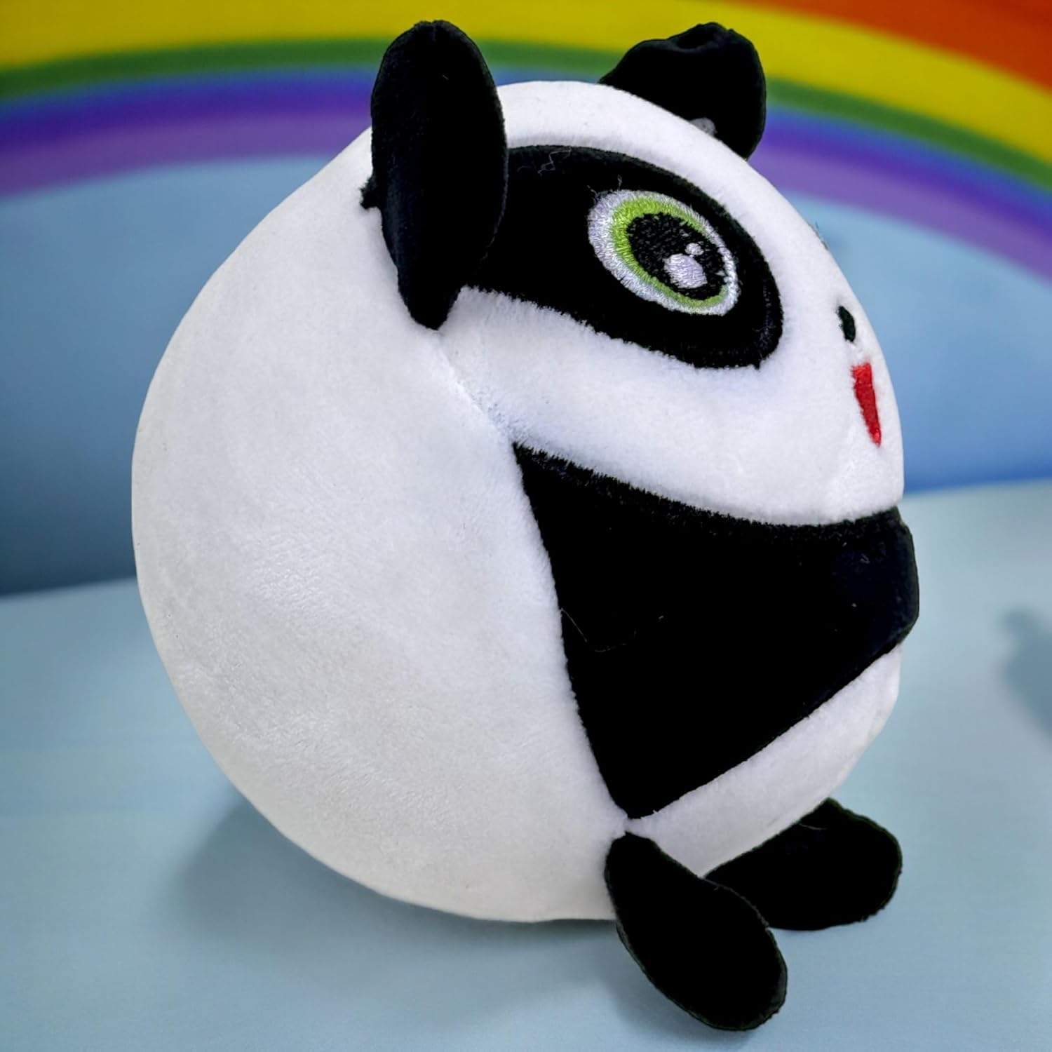 Detalle de MIJOMA Kuscheliger Antistress-Squeezeball – Velvet Plüsch Panda (Ø 10 cm)