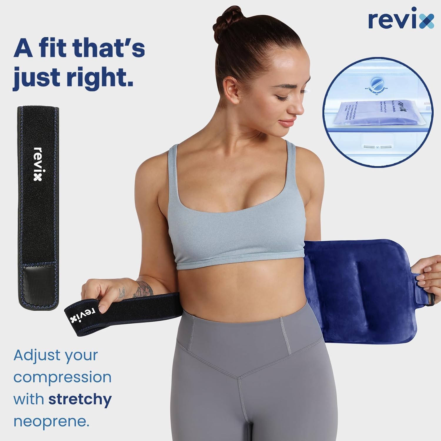 Thumbnail 4 de REVIX REX117-Navy Reusable Gel Ice Pack, 16 x 9 in, Hands-Free Strap