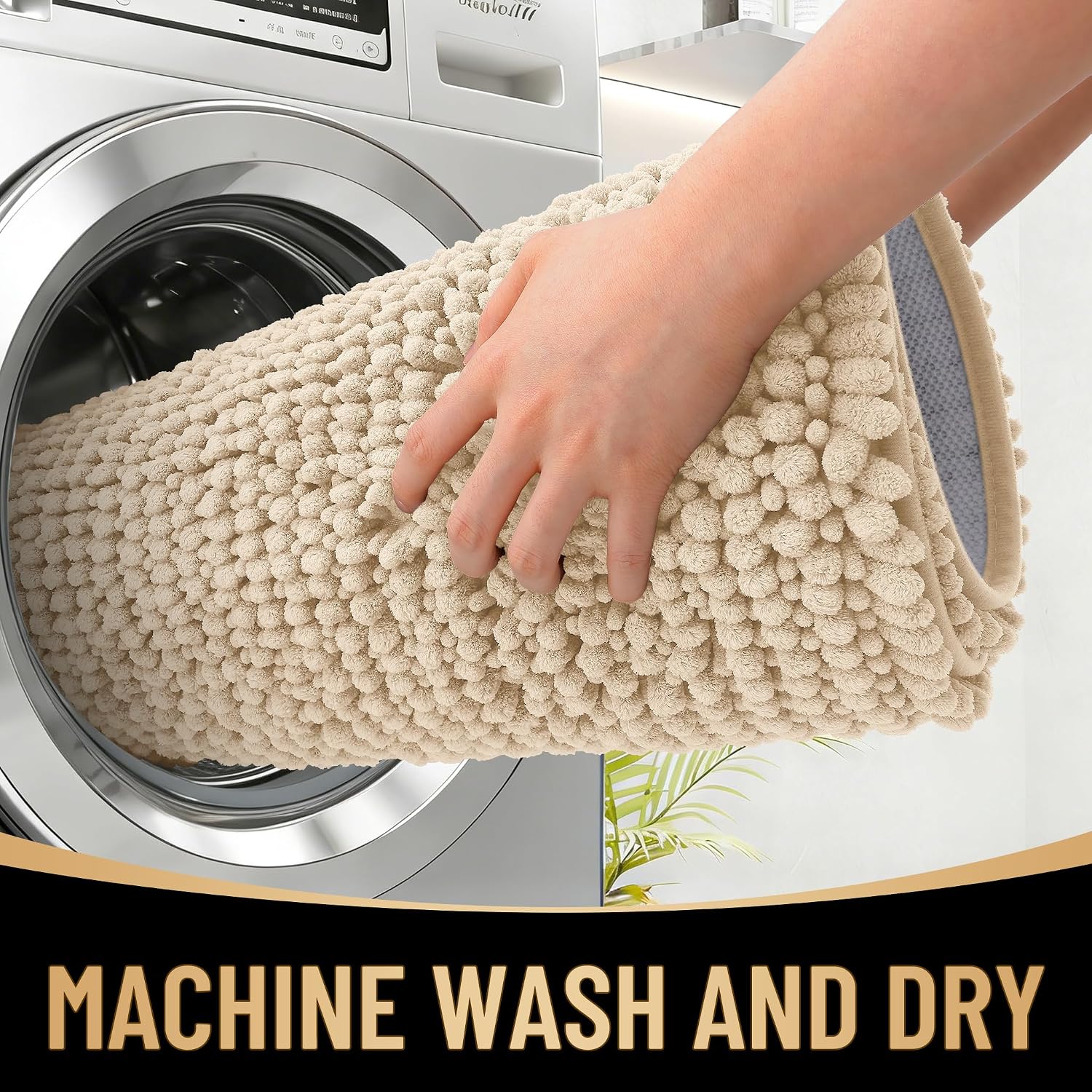 Thumbnail 3 de OLANLY Thick Bathroom Rug 24x16 Beige