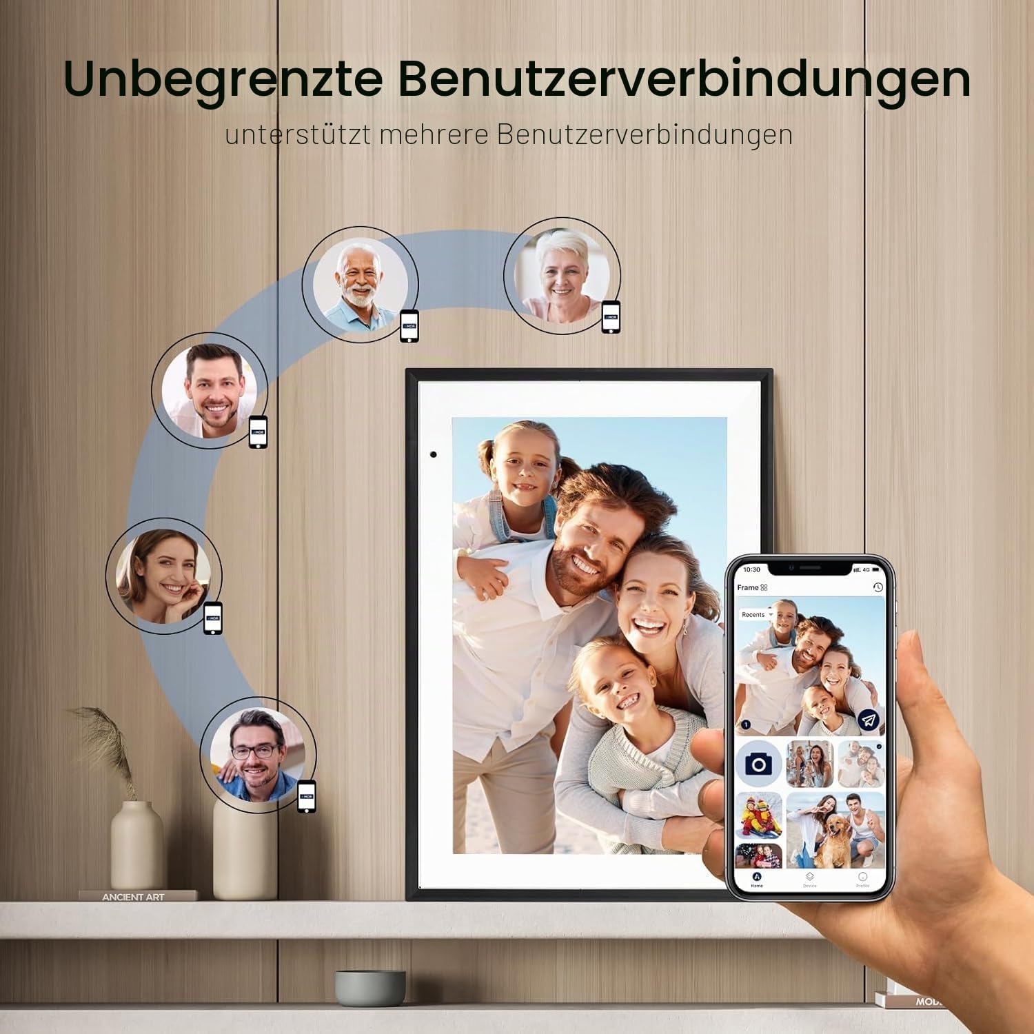 Detalle 2 de Humblestead Digitaler Bilderrahmen 10,1 Zoll – WiFi, 32 GB Speicher, 1280x800 IPS Touchscreen