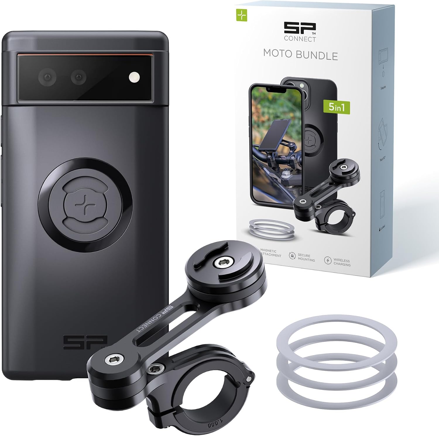 SP CONNECT SPC+ Supporto per telefono Moto: kit completo perPhone Case, Moto Mount Pro e anelli magnetici