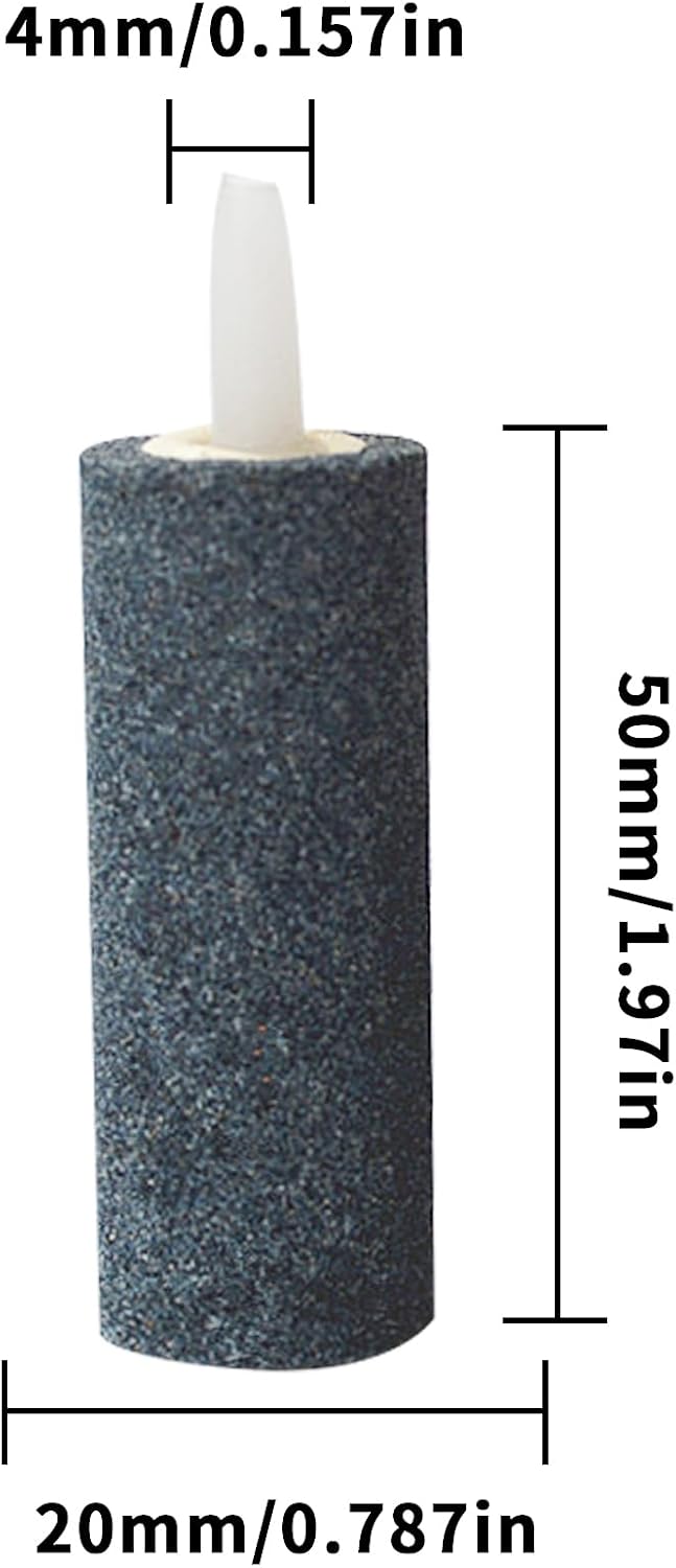 Detalle 2 de YMWALK Air Stone for Fish Tank (10 Pack) – 20 x 50mm cylinder bubble diffusers