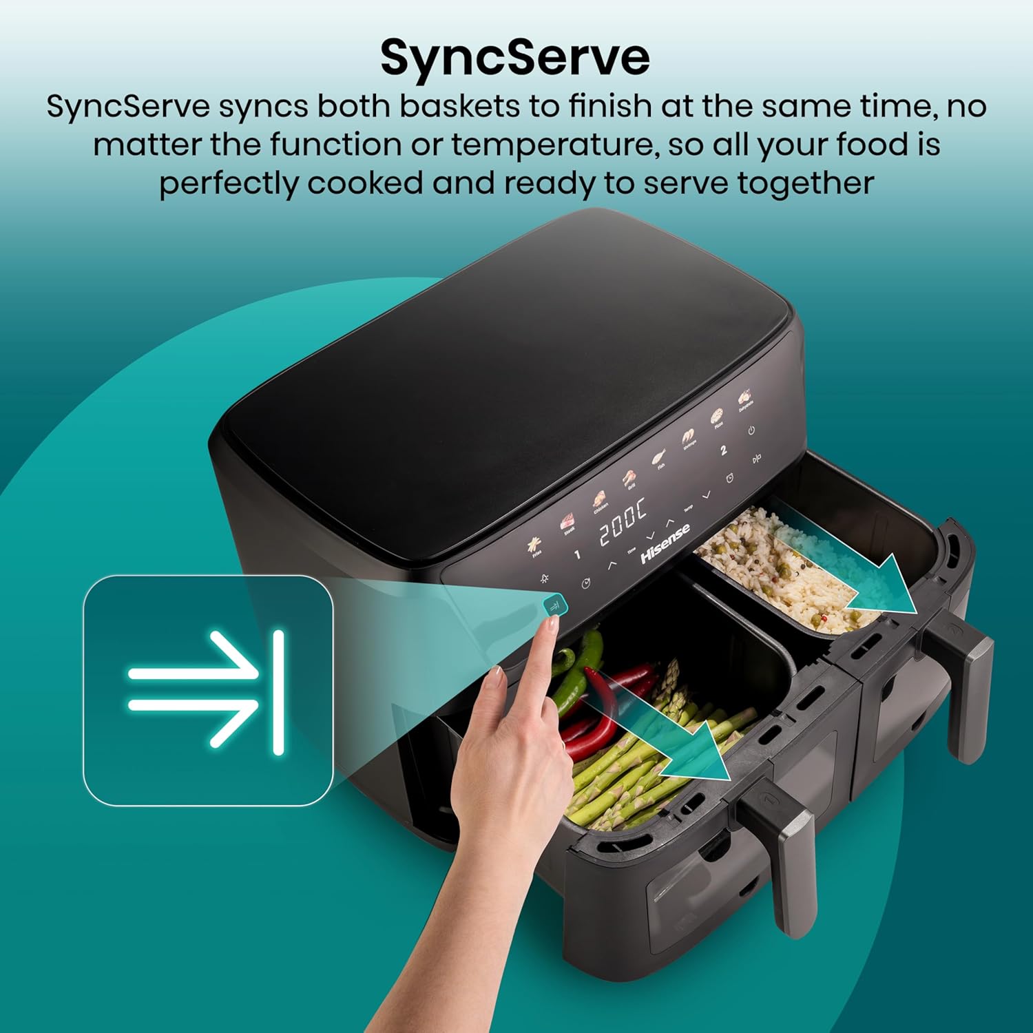 Thumbnail 4 de Hisense 11L Dual Zone Air Fryer 2700W