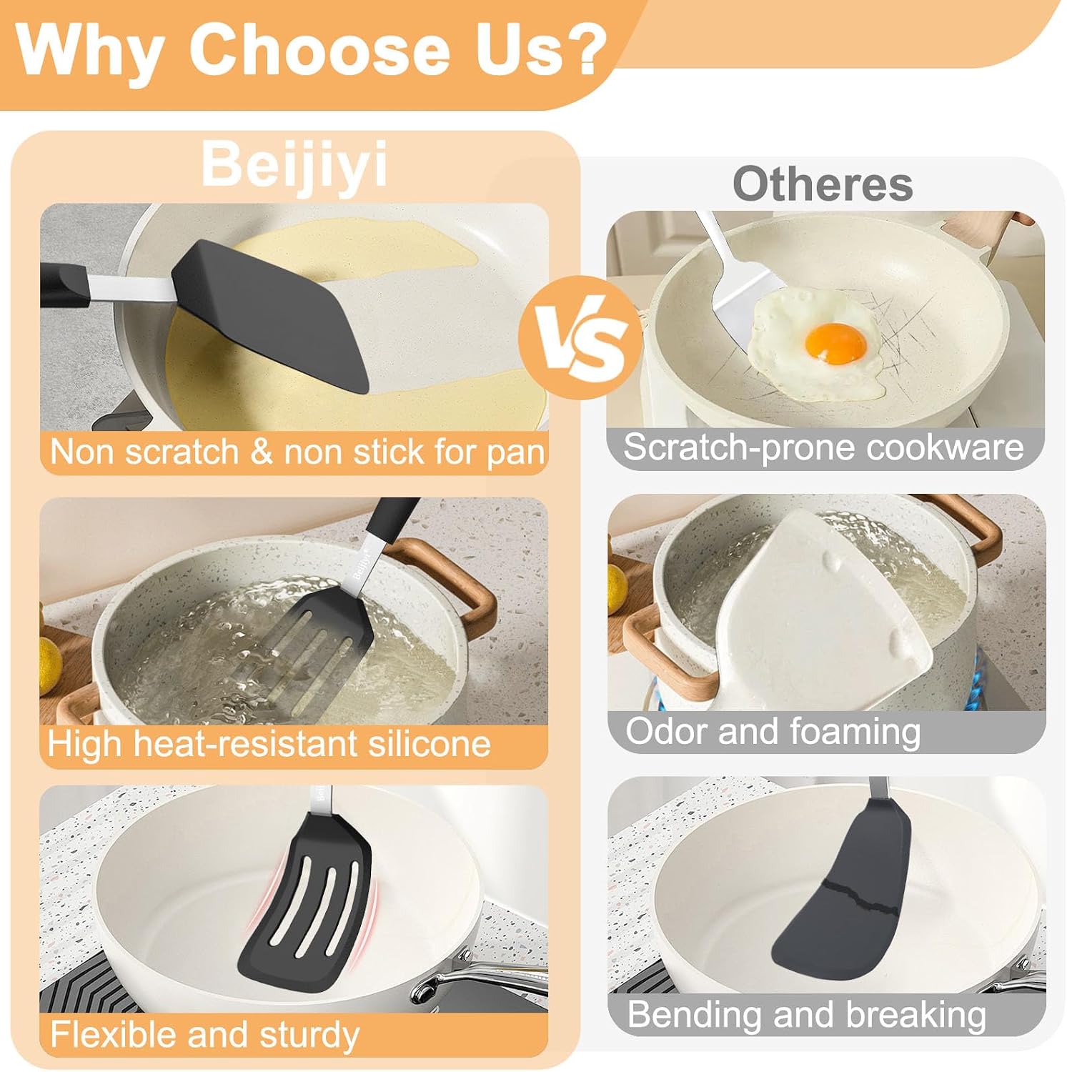 Thumbnail 5 de Beijiyi Silicone Spatula Set, 2-Piece