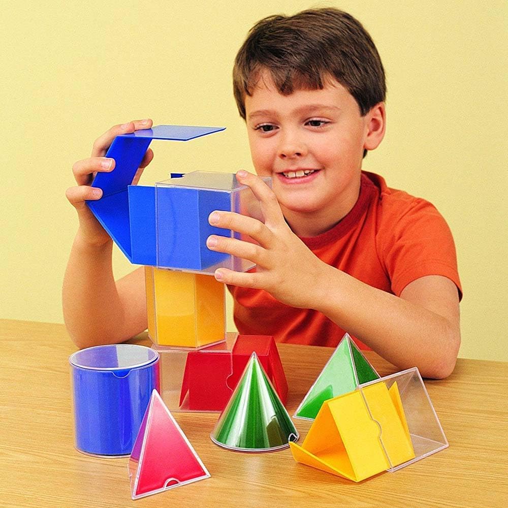 Thumbnail 1 de Learning Resources Forme Geometriche Pieghevoli Originali – Set 2D e 3D per Simmetria, Perimetro, Superficie e Volume (7+ anni)