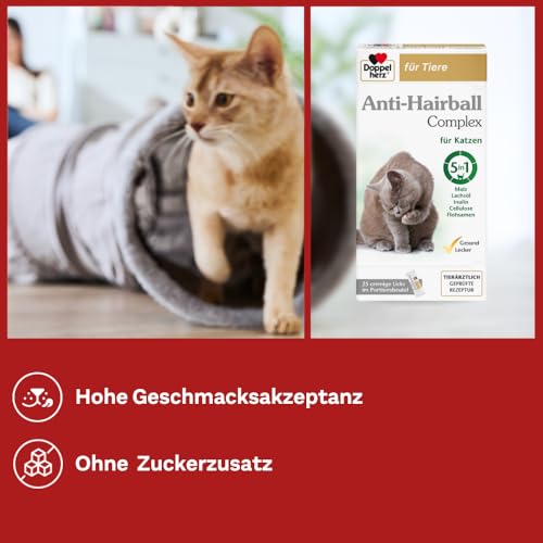 Detalle de Doppelherz für Tiere Anti-Hairball Complex für Katzen – cremige Licks gegen Haarballen
