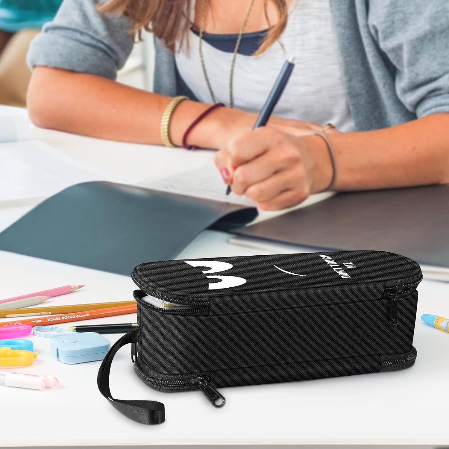 Thumbnail 6 de FINPAC Pencil Case: Large Capacity 3-Compartment Organizer for All Your Stationery Needs