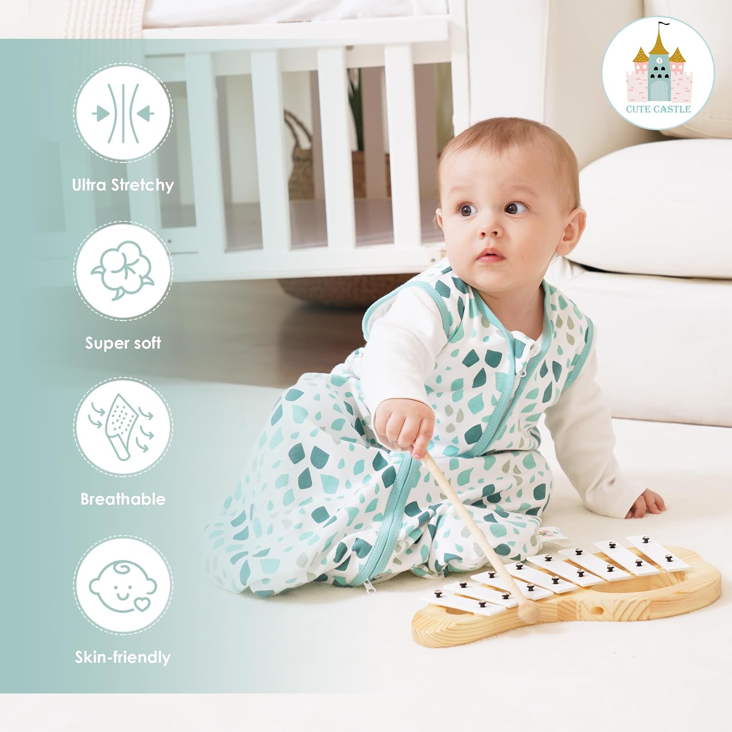 Detalle de Cute Castle Baby Sleep Sack 100% Cotton