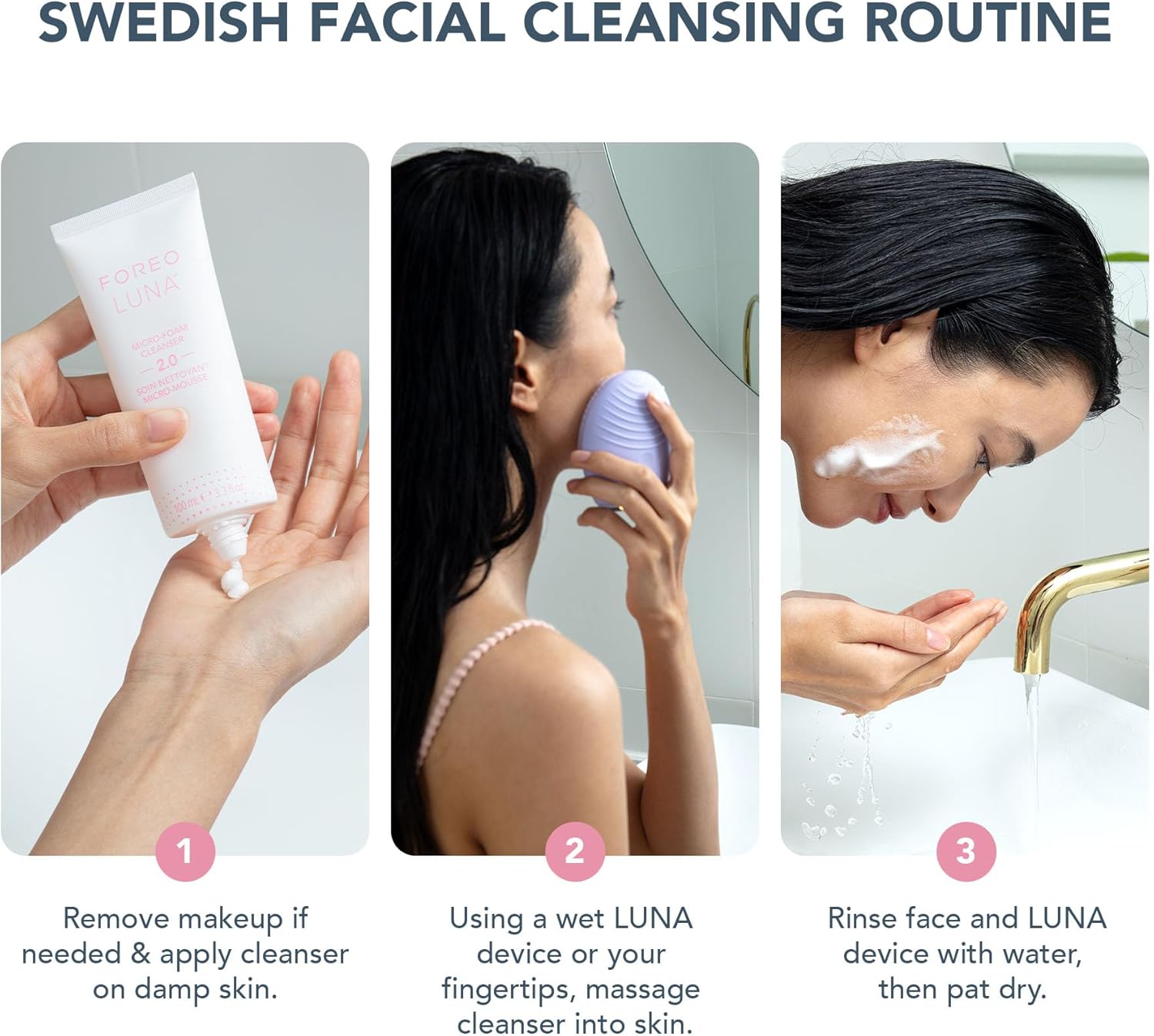 Thumbnail 1 de FOREO Deep & Gentle LUNA 4 Sensitive Set: spazzola detergente viso in silicone e Micro-Foam Cleanser 2.0