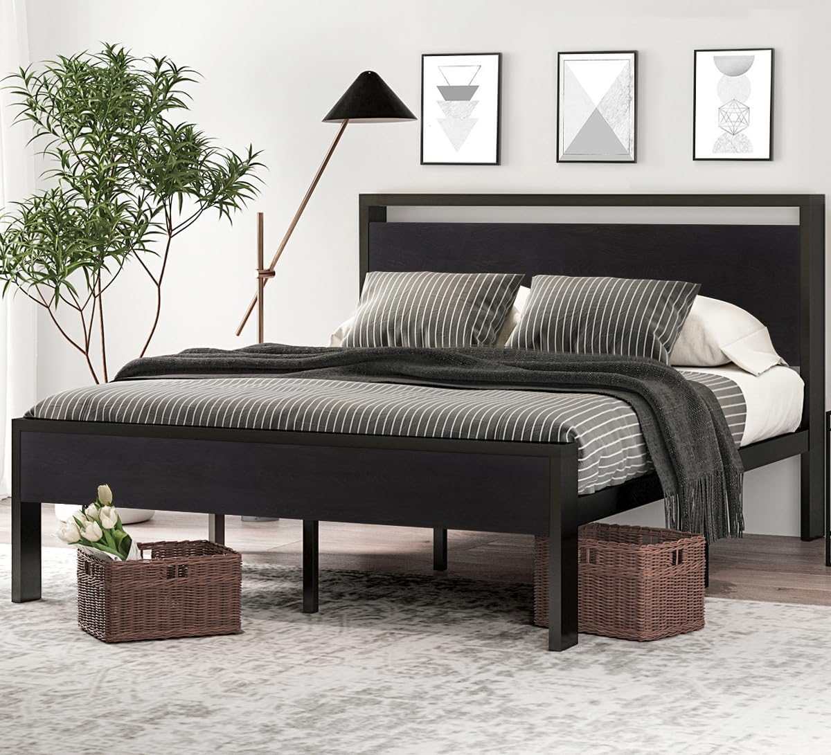 Detalle de SHA CERLIN Metal Bed Frame, Queen