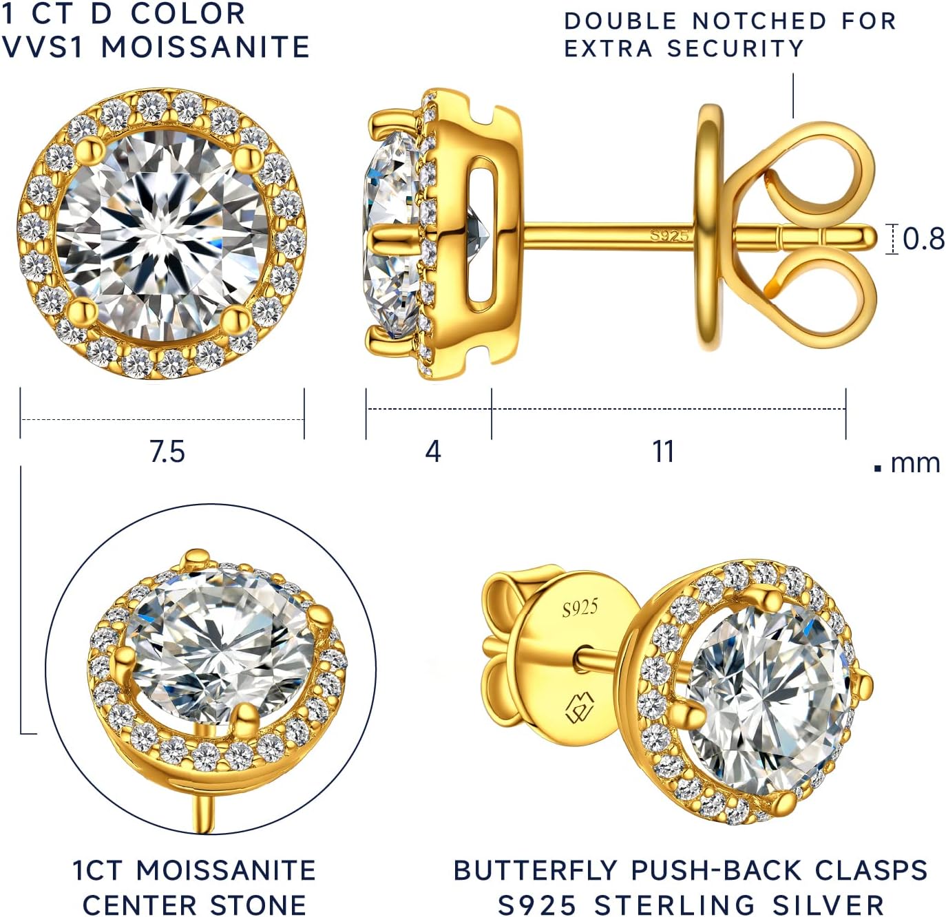 Thumbnail 3 de MomentWish Orecchini Moissanite 2ct 💎