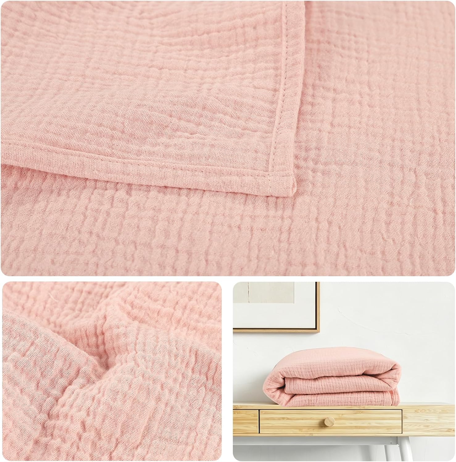 Thumbnail 6 de Hooyax Muslin Swaddle Blanket, 47.2 x 47.2 Inches