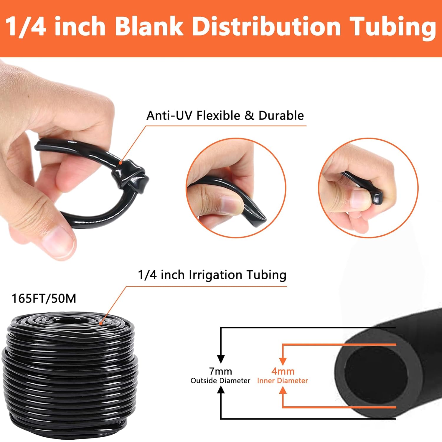 Detalle de 164FT/50M Irrigation System Kit Automatic Drip Irrigation with 202PCS Tubing & Accessories