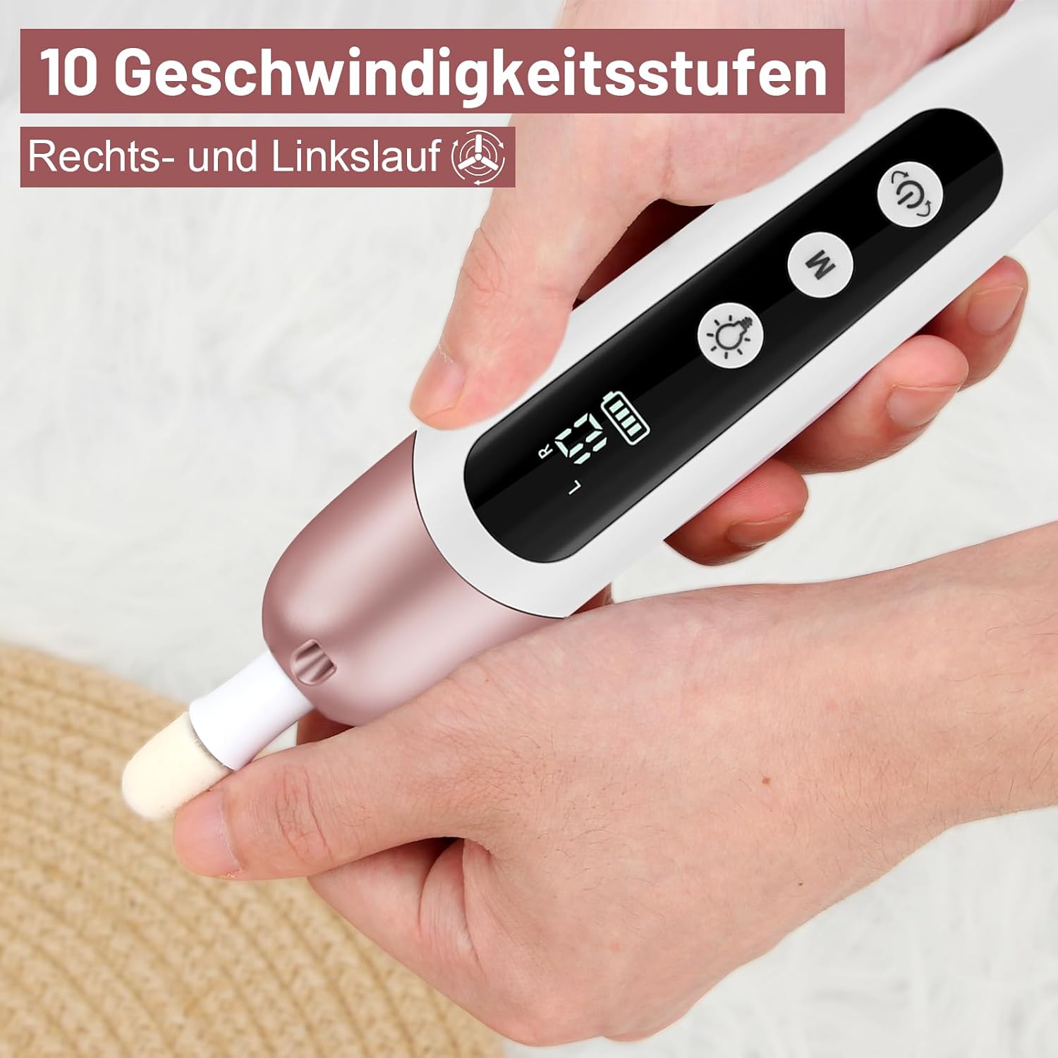 Detalle 2 de AOMEES Maniküre Pediküre-Set mit 9 Aufsätzen