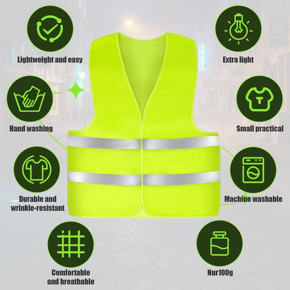 Thumbnail 4 de AYBUY Warnwesten Auto Grün 360° Reflektierend