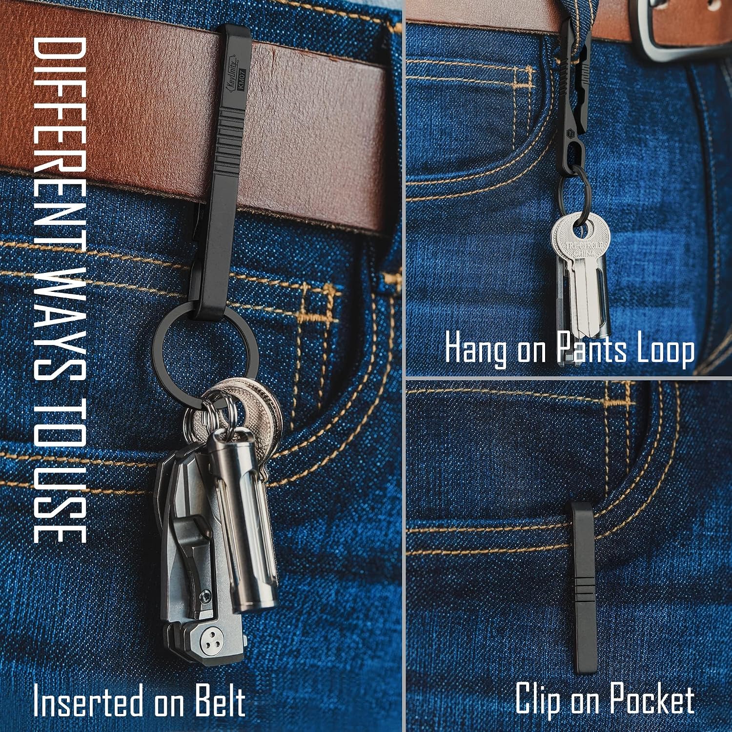 Thumbnail 4 de KeyUnity KM07 Titanium Keychain Clip