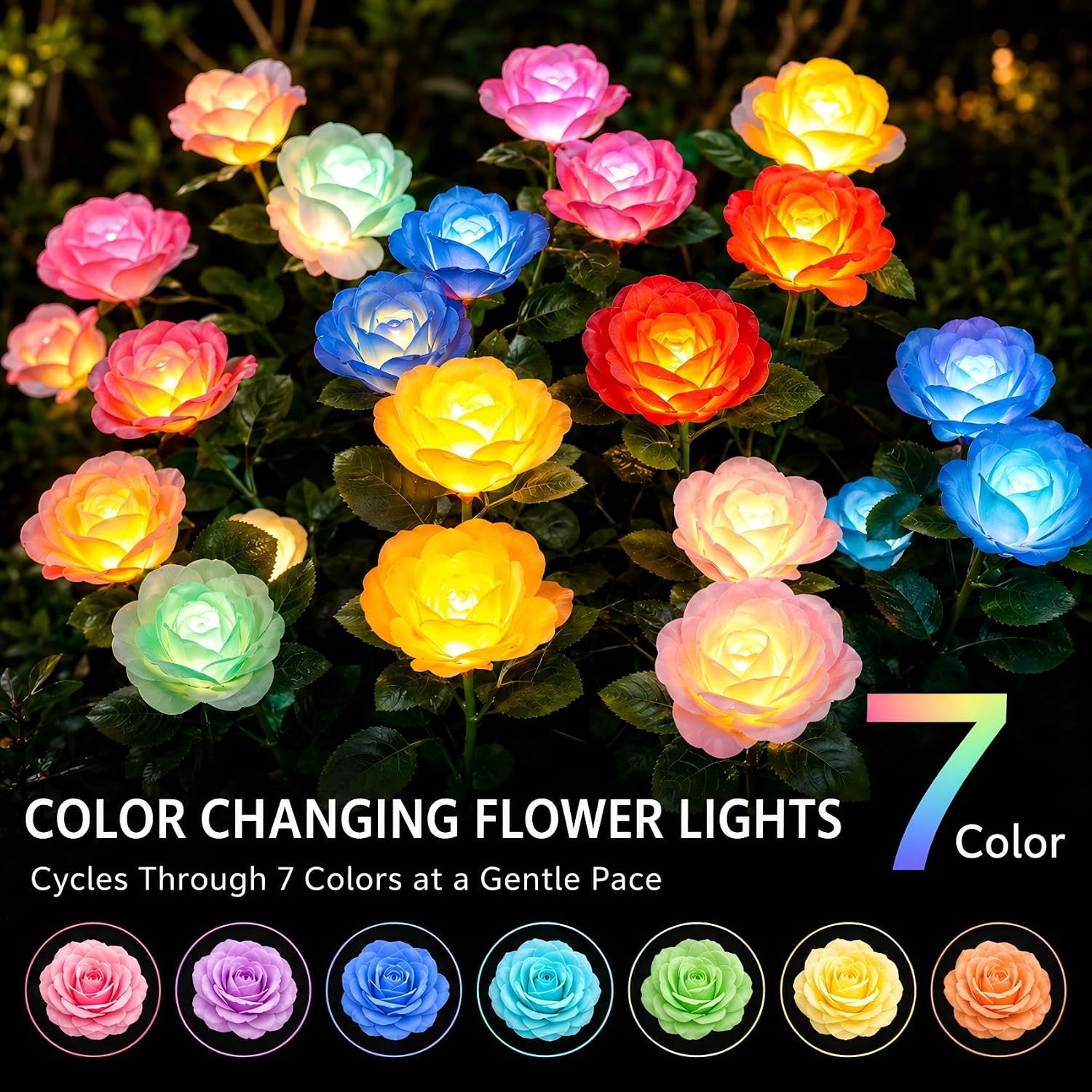 Detalle de Solar rose garden lights 4 pack