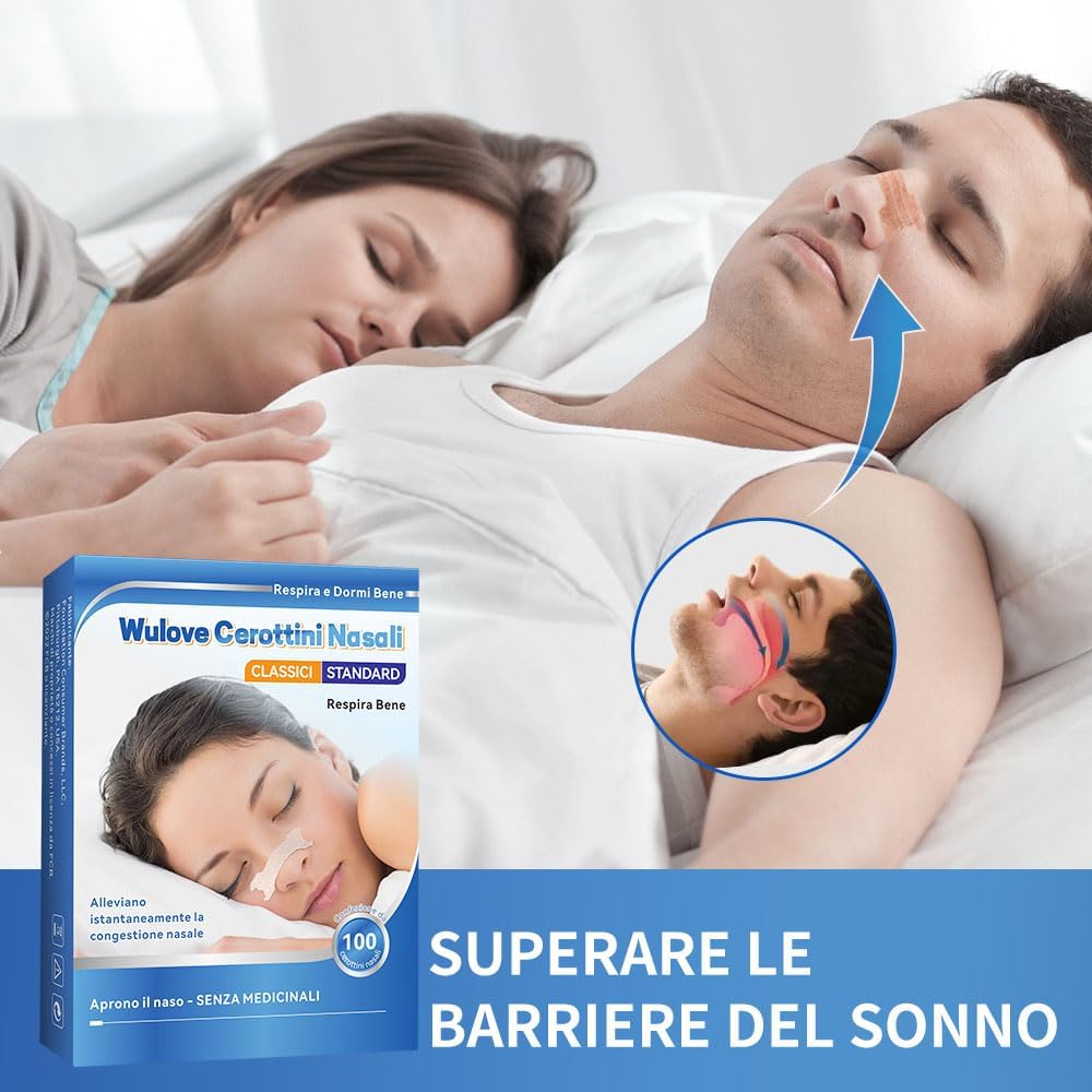 Thumbnail 3 de Wulove Cerotti Nasali 100 Pezzi: cerotti nasali extra large per respirare meglio e dormire serenamente