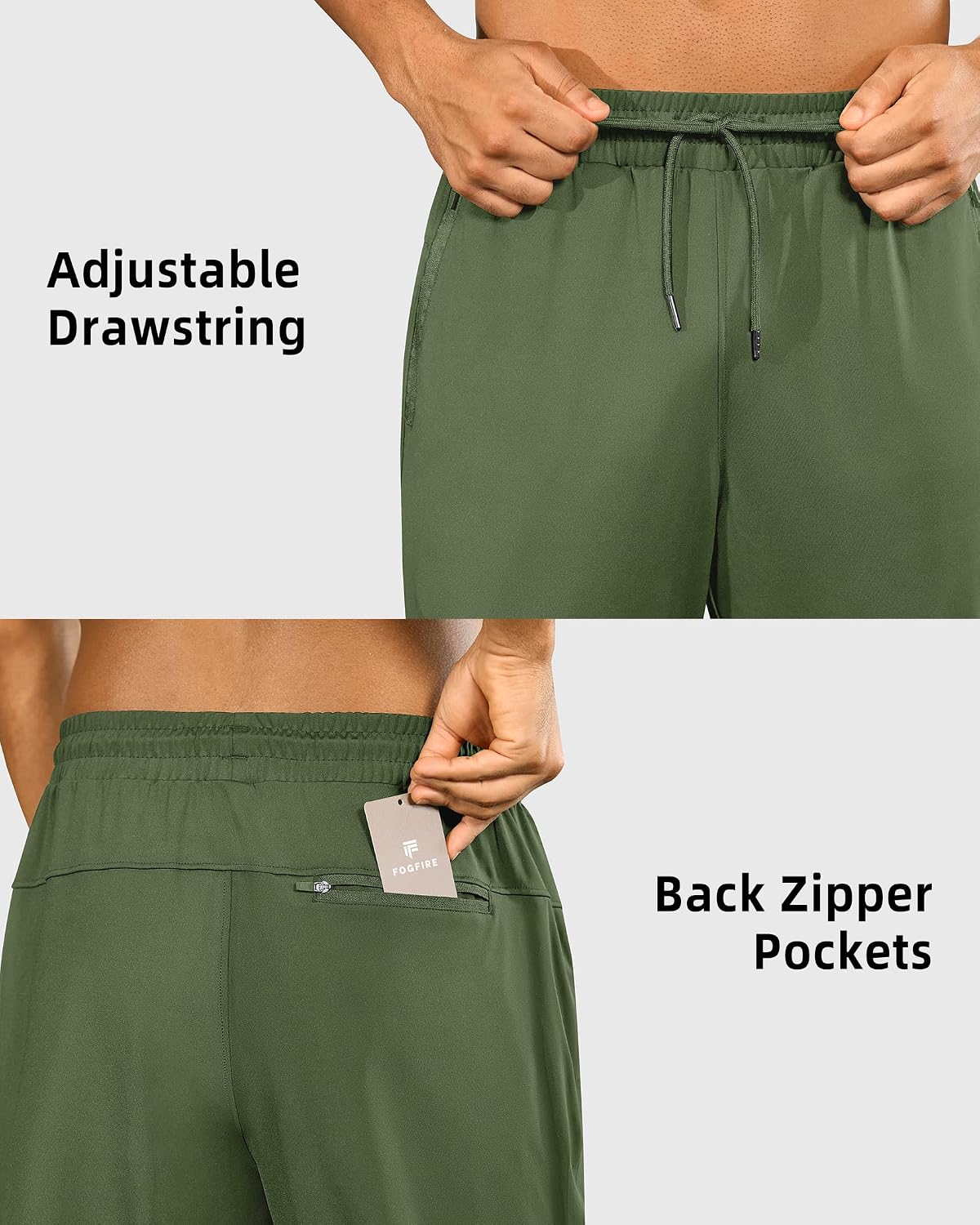 Detalle 1 de FOGFIRE Men's Jogger Sweatpants with 4-Way Stretch and 3 Zipper Pockets