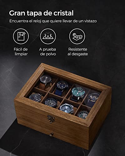 Thumbnail 6 de SONGMICS Caja de Relojes con 8 ranuras y tapa de cristal, JOW008K01