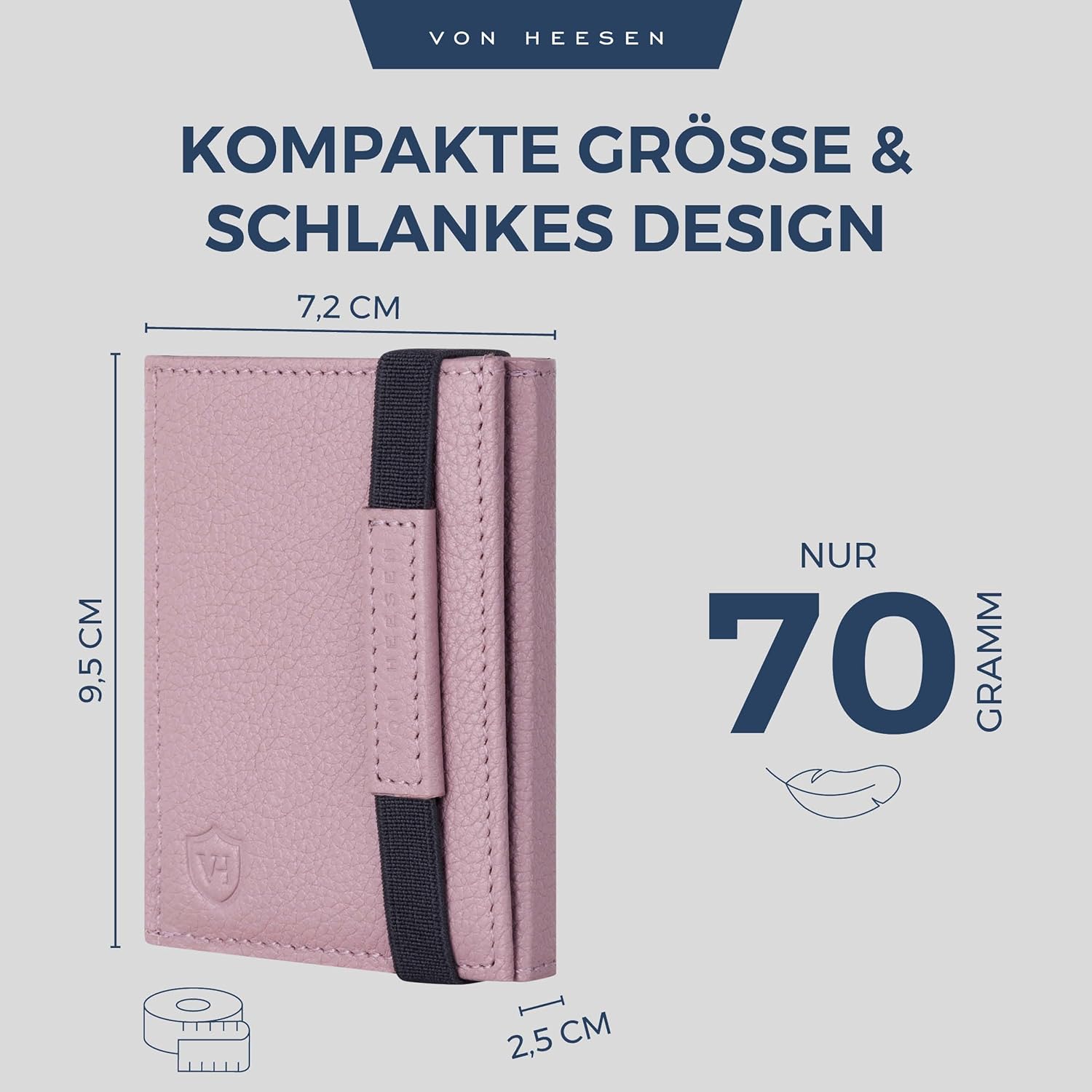 Thumbnail 4 de VON HEESEN Slim Wallet mit XL Münzfach & RFID-Schutz – kompakte Geldbörse in Lavendel