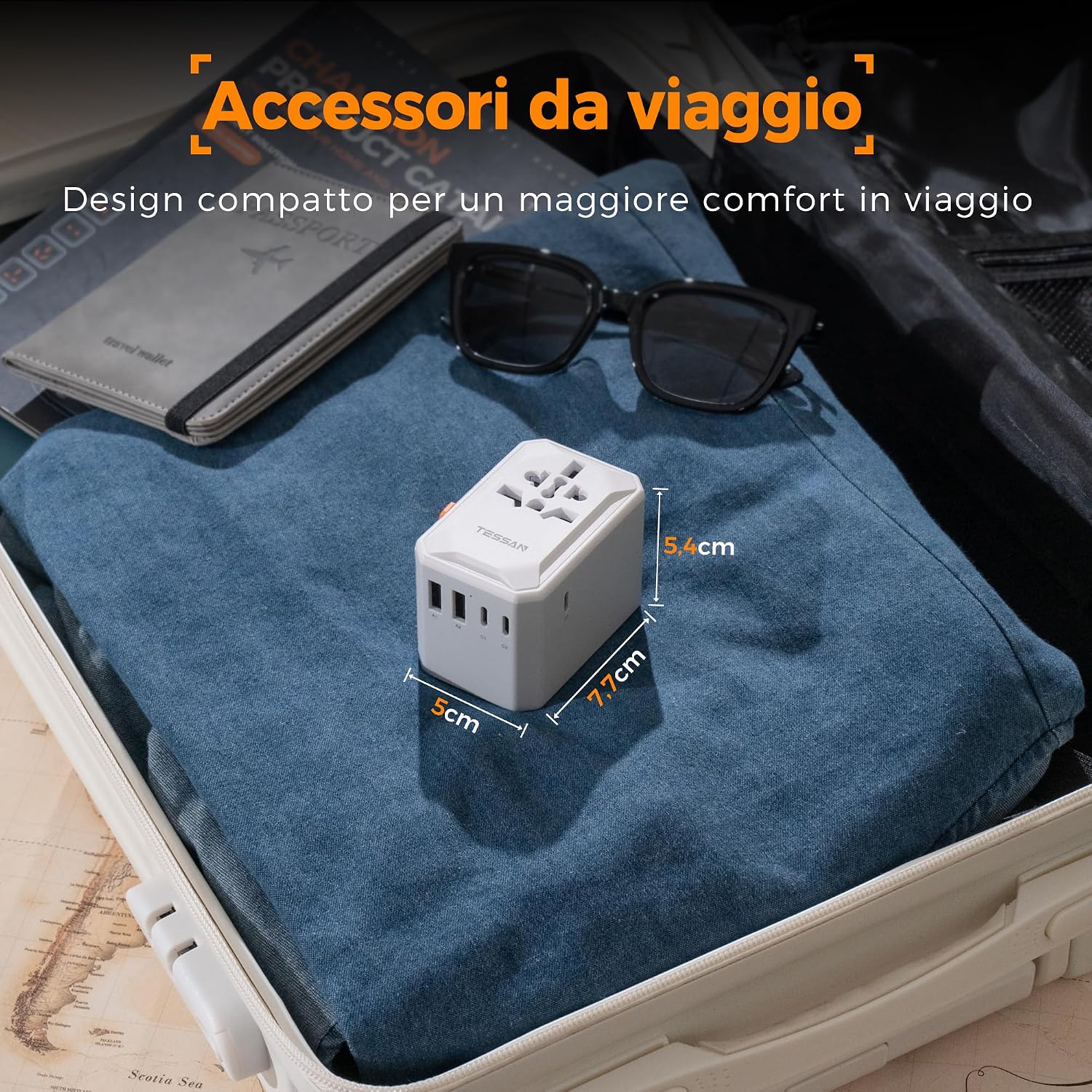 Thumbnail 5 de TESSAN Adattatore Universale da Viaggio 2500W 🔌