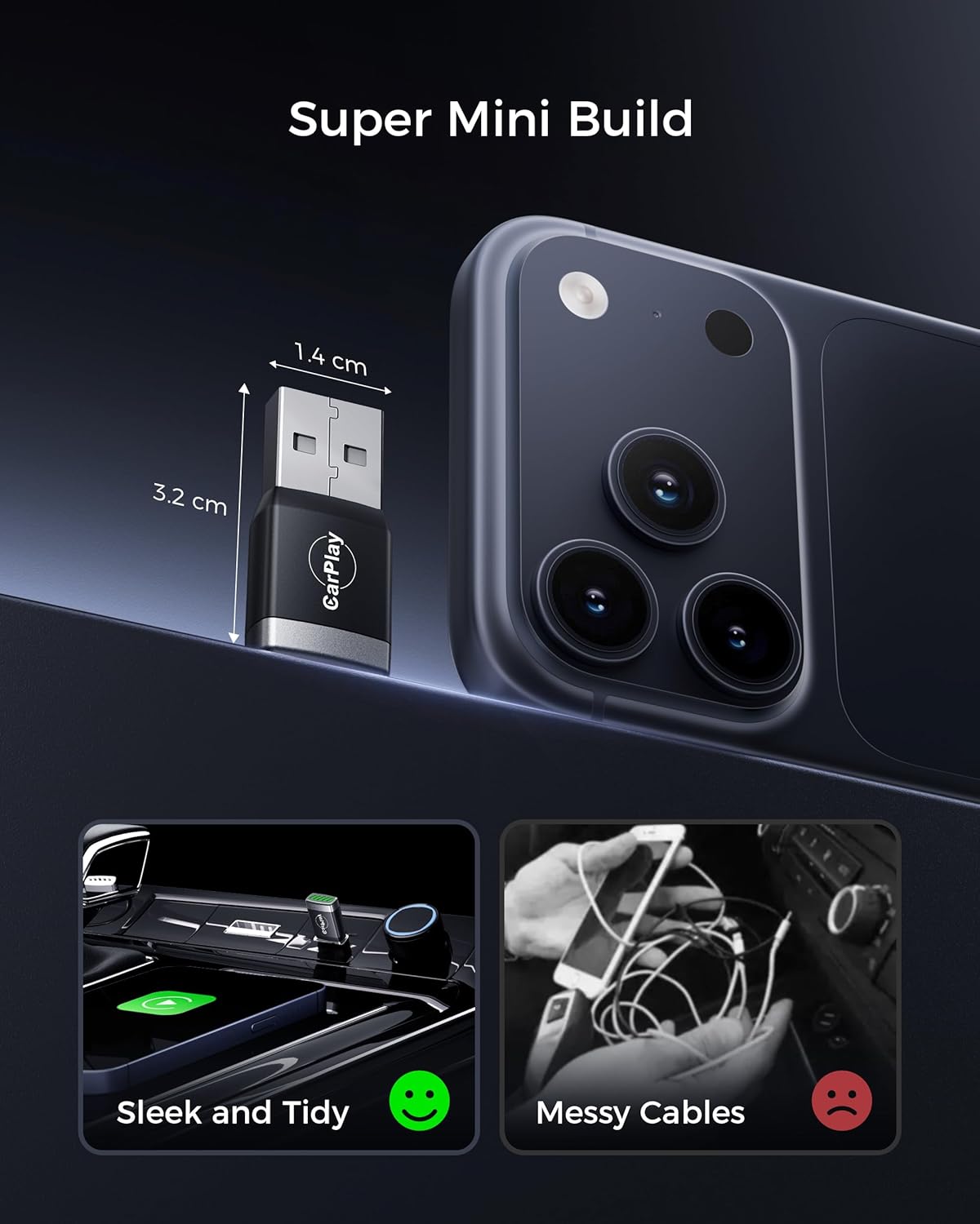 Thumbnail 6 de WityEye Mini CarPlay & Android Auto Wireless Adapter (2026 Advanced) – V5.3 Bluetooth, WiFi 6 Dual Band