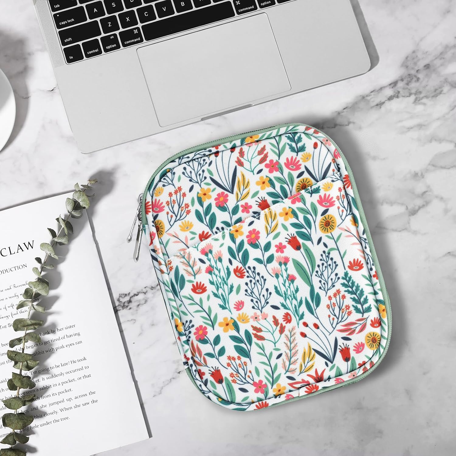 Thumbnail 6 de TiMOVO 6-7 Inch Tablet Sleeve for eReader (Flowers) – Durable Polyester Protective Case with Multiple Pockets
