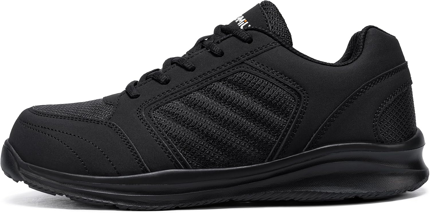 Detalle 2 de DYKHMILY Safety Trainers for Men: Light, Breathable Steel Toe Cap Work Shoes