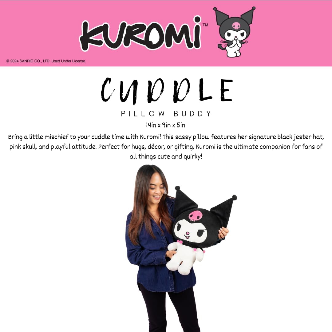 Thumbnail 2 de Kuromi Cuddle Pillow Buddy by Franco Collectibles – Officially Licensed Plush for Kids