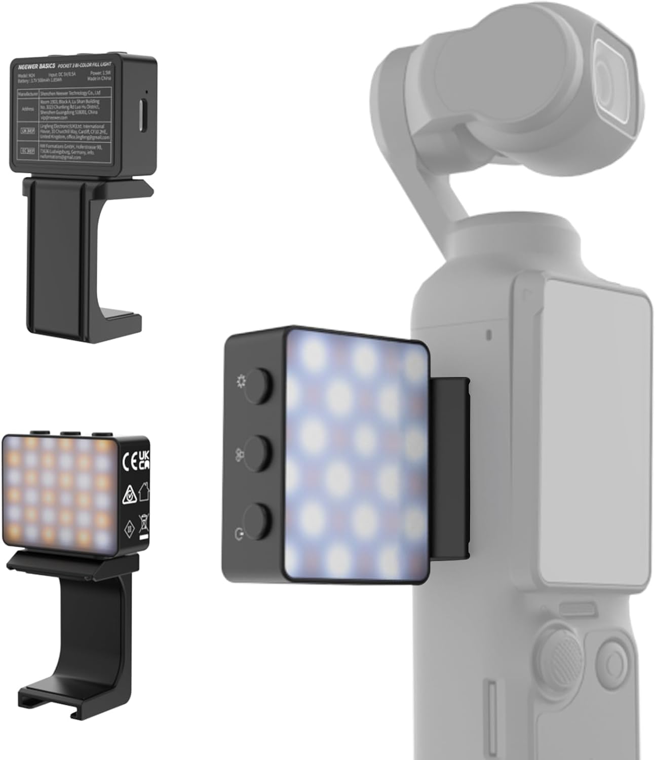 Detalle de NEEWER BASICS Bi Colour Magnetic Camera Auxiliary Light for DJI Osmo Pocket 4 & 3