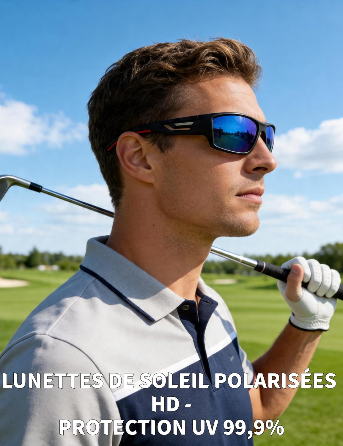 Detalle de PUKCLAR Lunettes de soleil Hommes Polarisées UV400 – Monture TR90 ultralégère (63 mm / 140 mm / 16 mm)