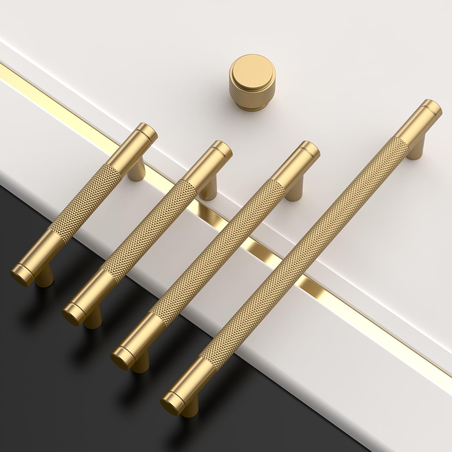 Detalle 2 de Schrankgriffe Champagner Bronze 5 Stück 128 mm
