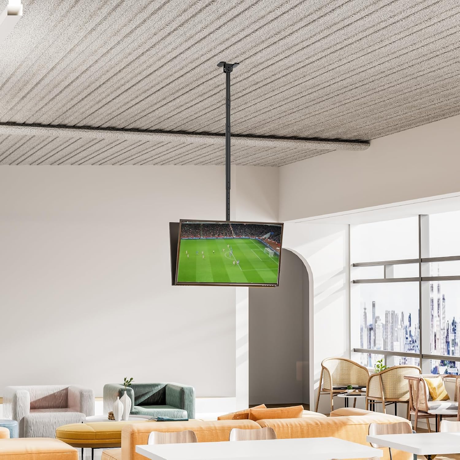 Detalle de WALI Dual Ceiling TV Mount for 43–86-Inch TVs