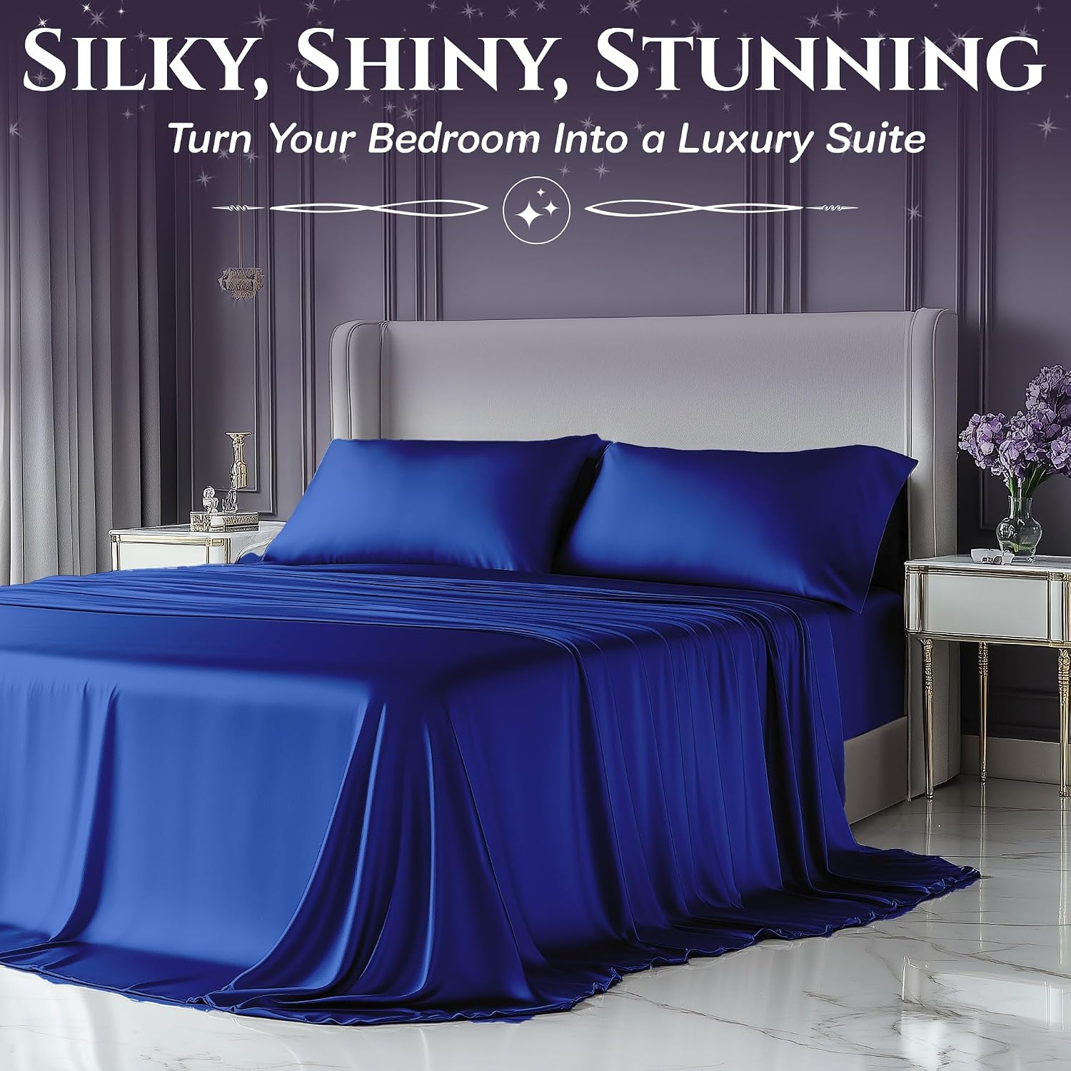 Thumbnail 4 de SLEEP SANCTUARY Satin Sheets Queen 15" deep pocket