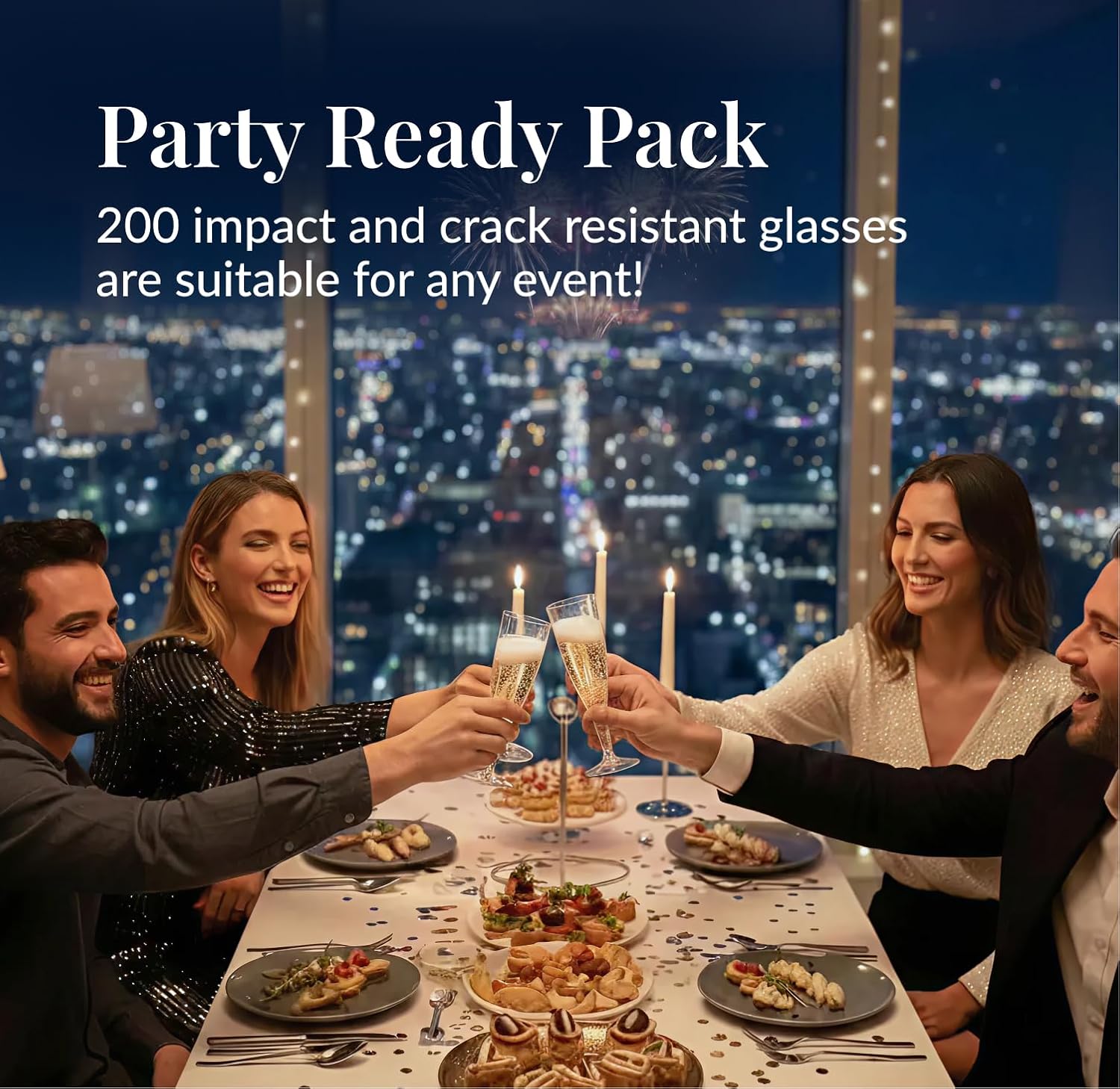 Thumbnail 1 de Prestee 200-Count Clear Plastic Champagne Flutes, 4.5 oz – Elegant Disposable Glassware for Weddings, Parties & Events
