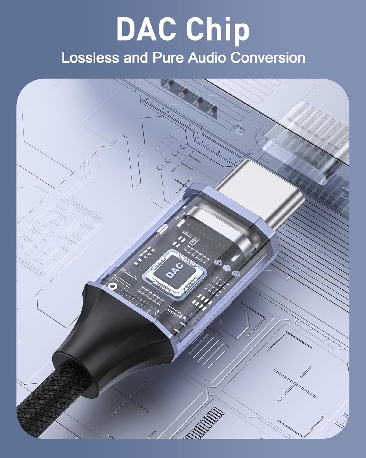 Thumbnail 2 de BENFEI Adaptateur USB C vers Prise Audio avec DAC — USB-C vers Casque 3,5 mm (iPhone 15 Pro Max/Pro, Galaxy S24/23/22/21 Ultra, iPad Pro, Pixel 8) Gris