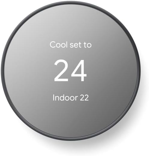 Detalle de Google Nest Thermostat Smart Wi-Fi Thermostat, Charcoal, Auto-Scheduling