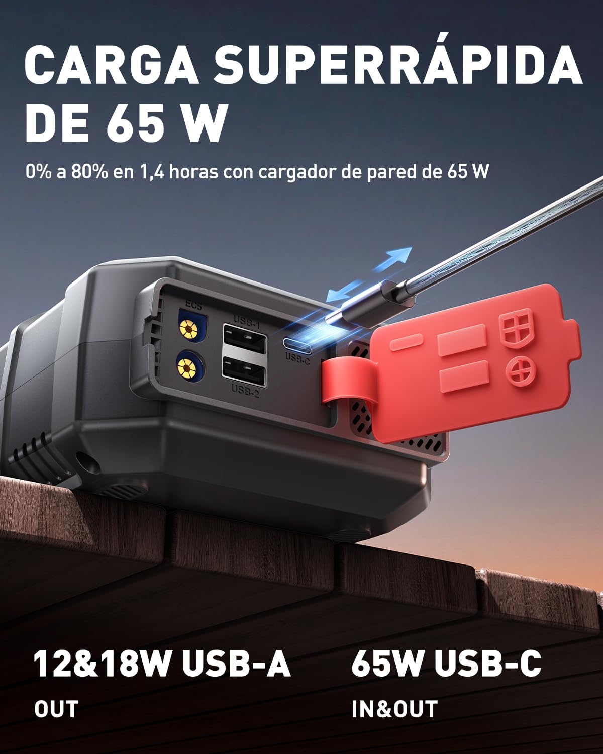 Detalle 2 de ANFLAG 8000A Arrancador 26800mAh 160PSI